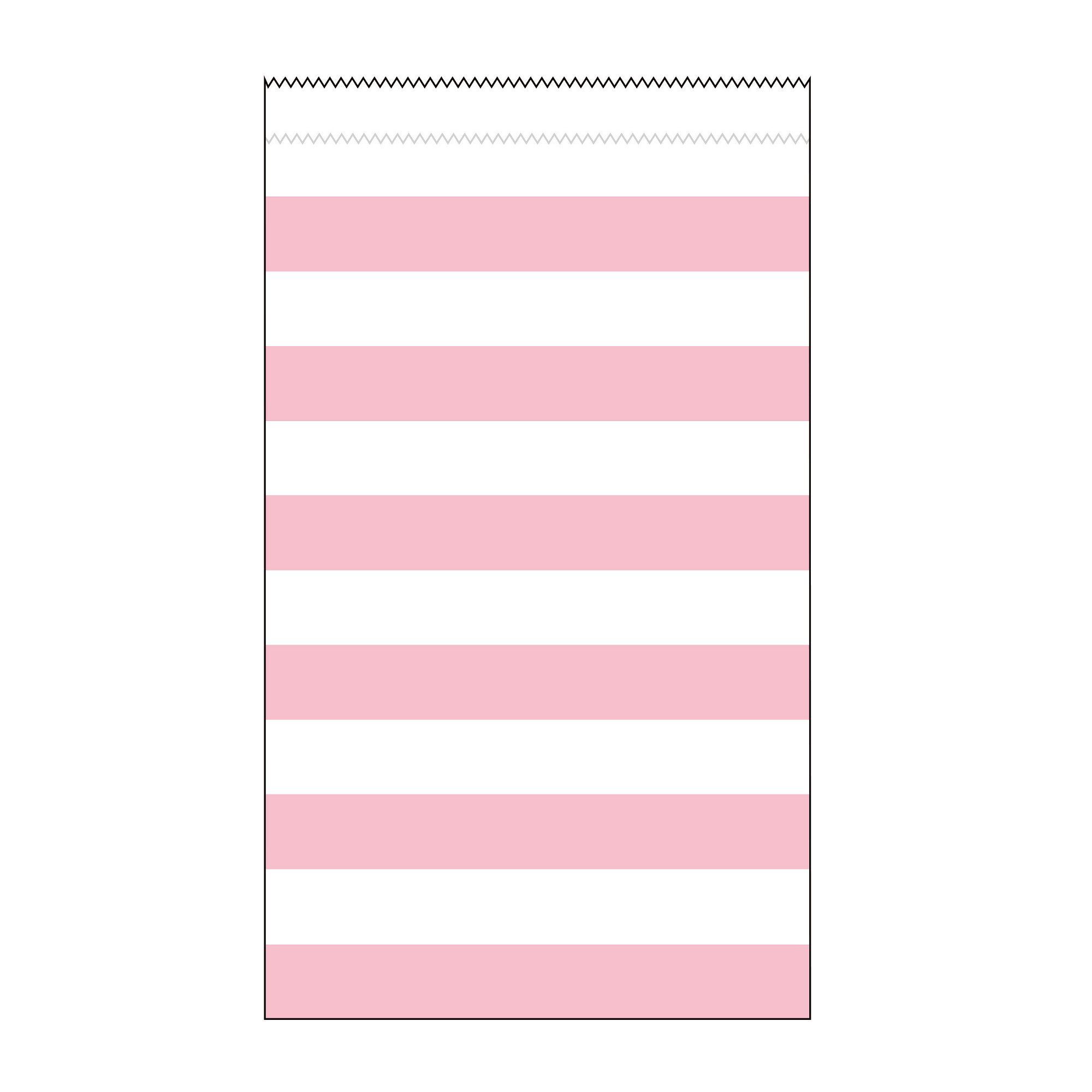 Creative Converting Tragetasche Papiertüten Geschenktüte rosa gestreift 15 Stück, 19 x 11 cm