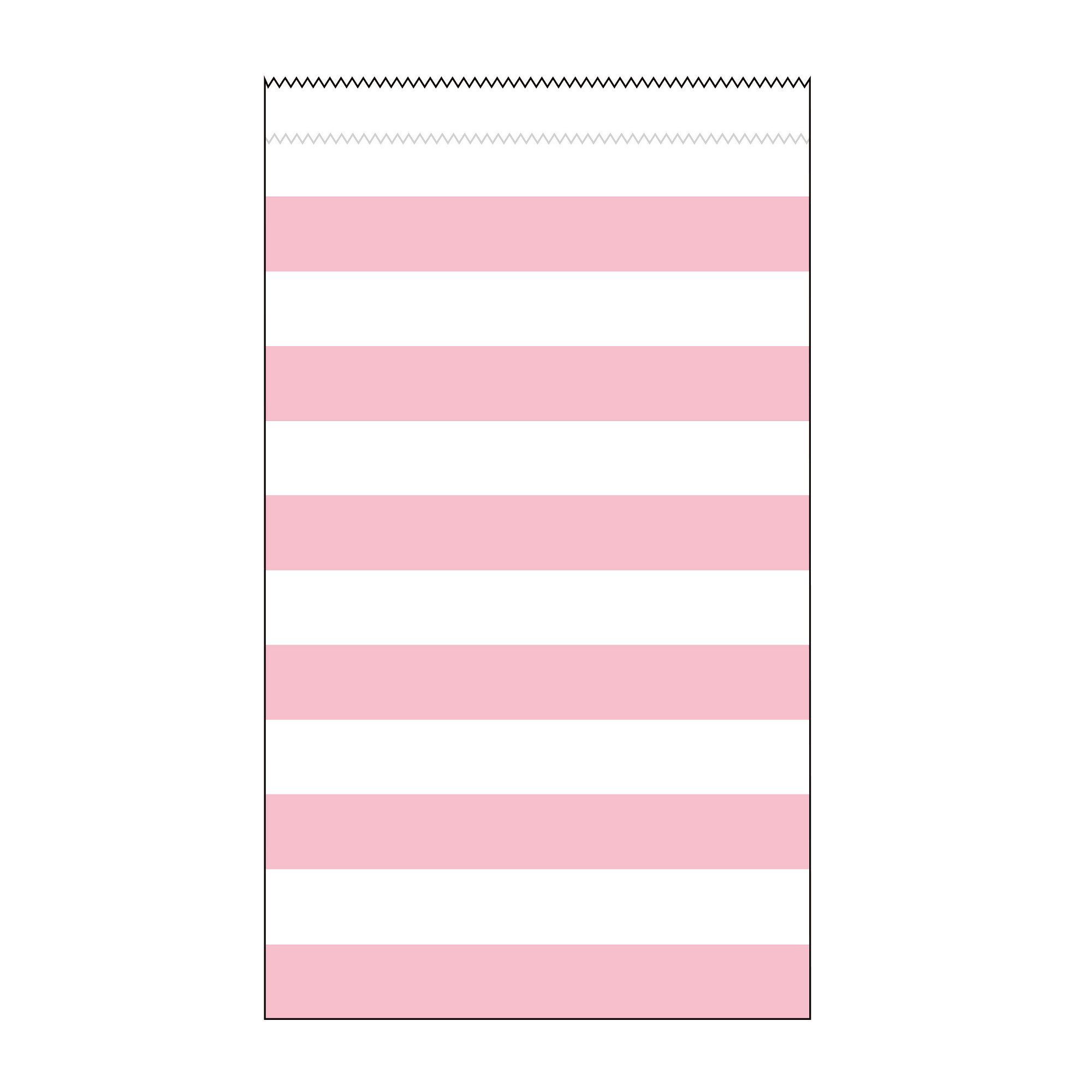 Creative Converting Tragetasche Papiertüten Geschenktüte rosa gestreift 15 Stück, 19 x 11 cm