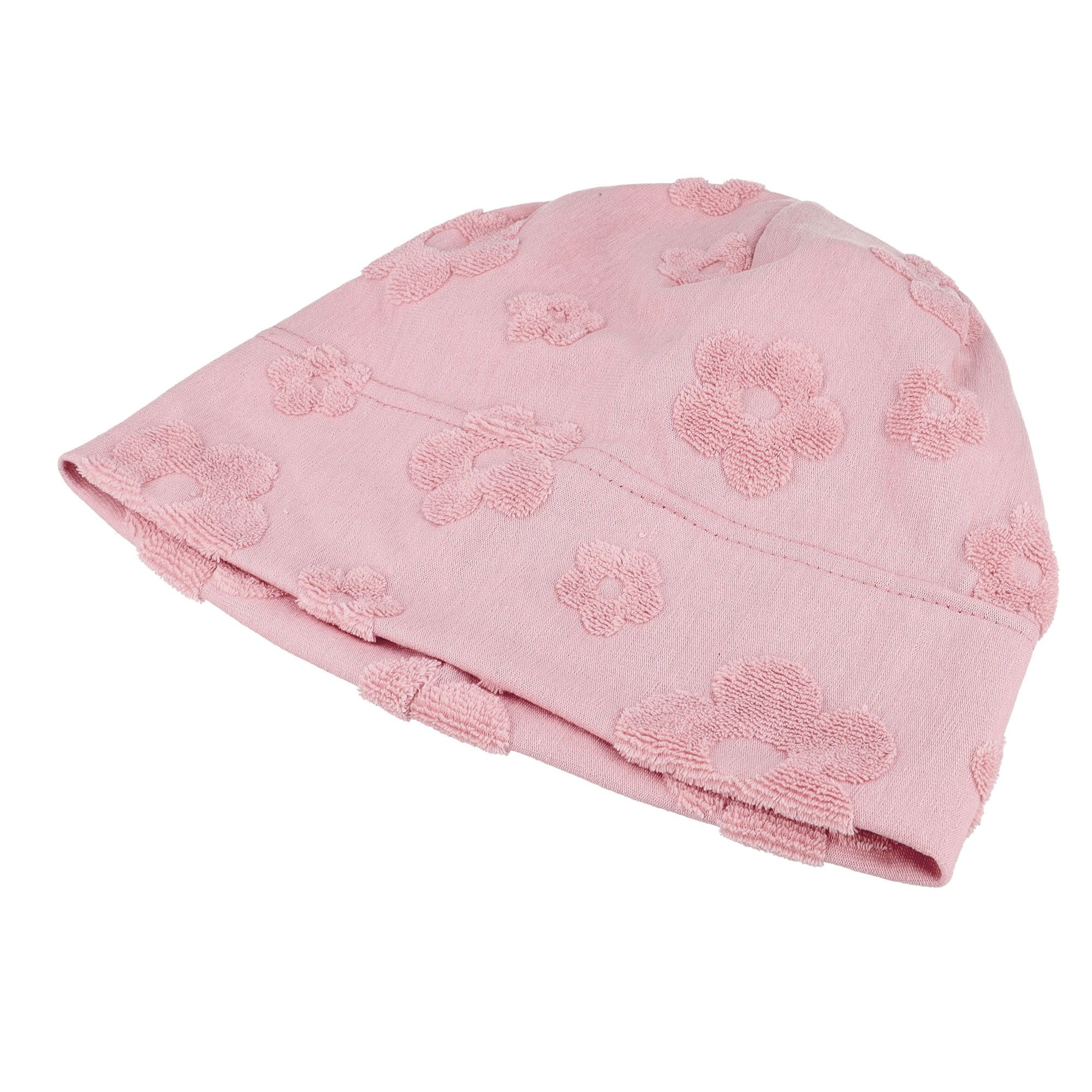 MAXIMO Beanie (1-St) Rosa, Blume, Jersey, Mädchen, Kleinkind