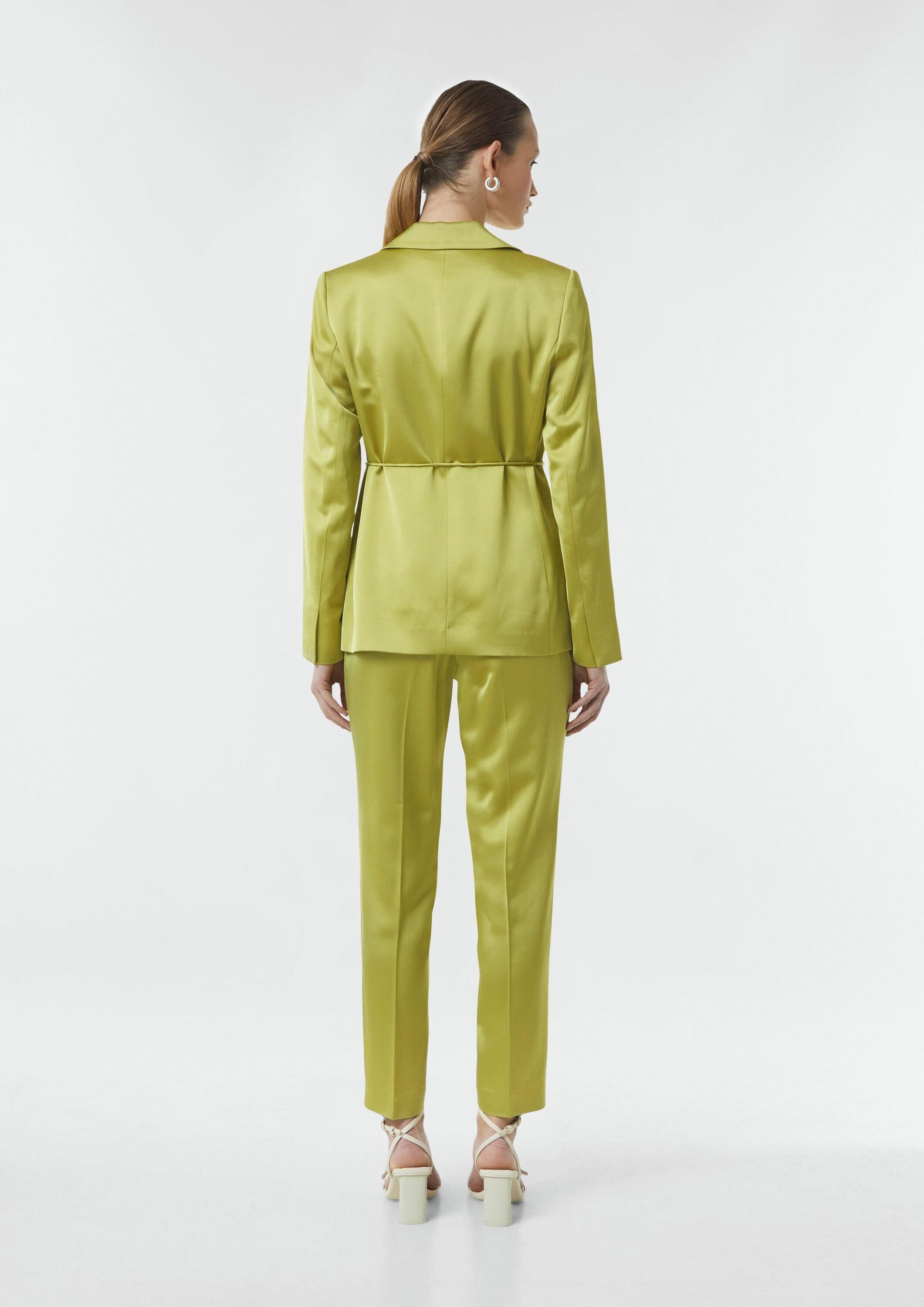 comma Jackenblazer Indoor-Blazer Antaillierter Satin-Blazer mit Bindegürtel