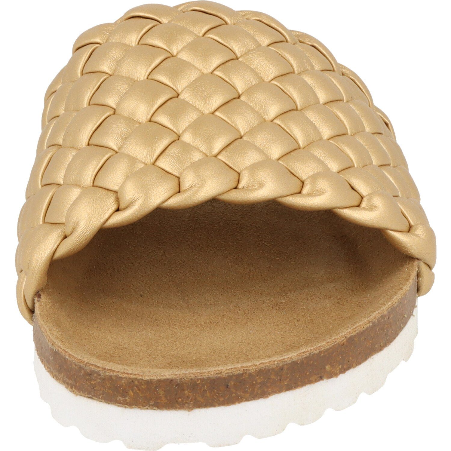 mind. Gold Schuhe Pantolette Fußbett piece 274-043 Slipper elegante of Komfort Damen
