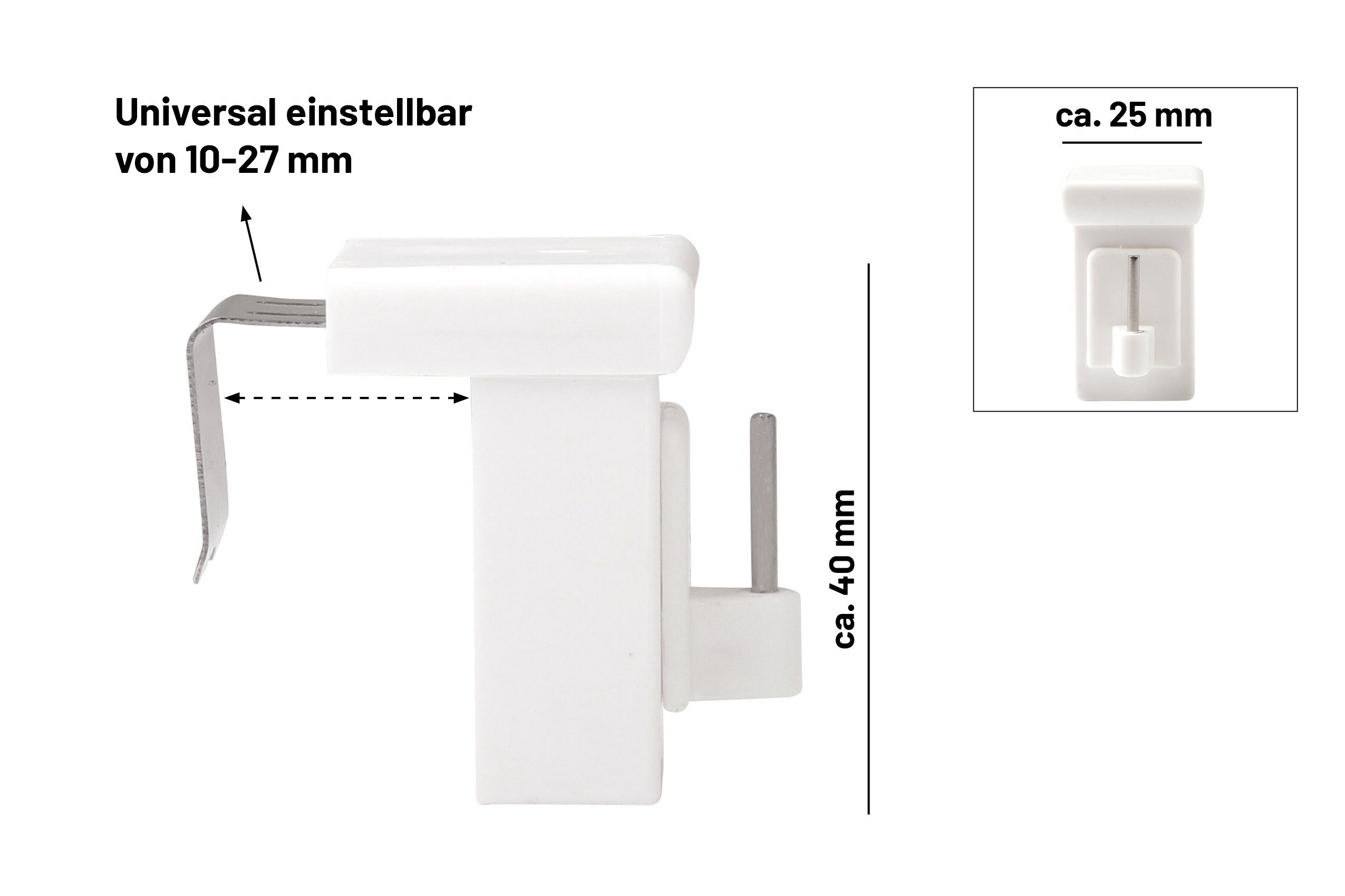 mit Vitragenstange Deco-Raum, Bohren, Metall-Kunststoff, 1-läufig, mm, Klemmträgern, kein ausziehbar, Ø drehbaren geklemmt, Komplett-Set 10