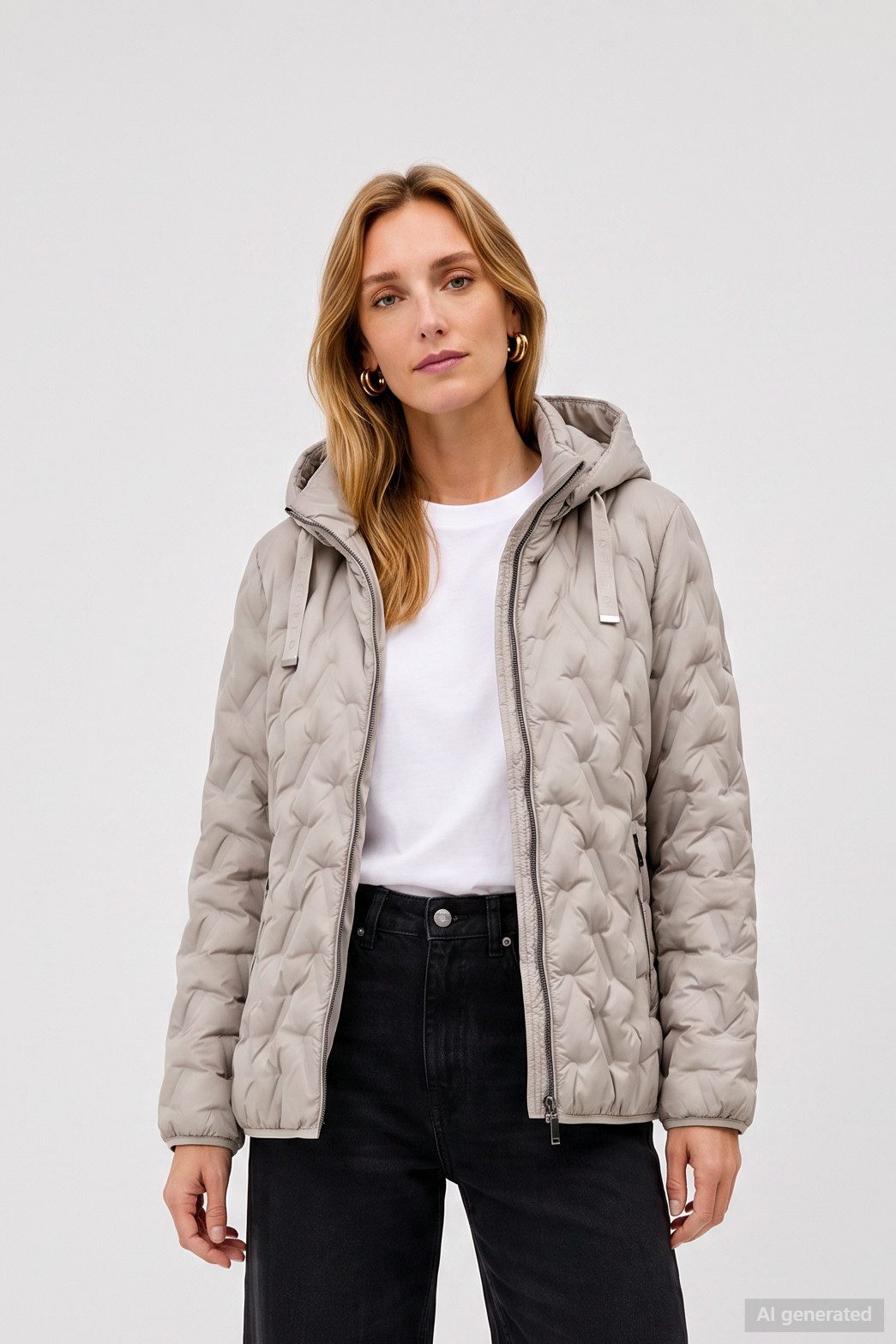 Barbara Lebek Steppjacke Übergangsjacke, Herbstjacke oder Damenjacke mit abnehmbarer Kapuze