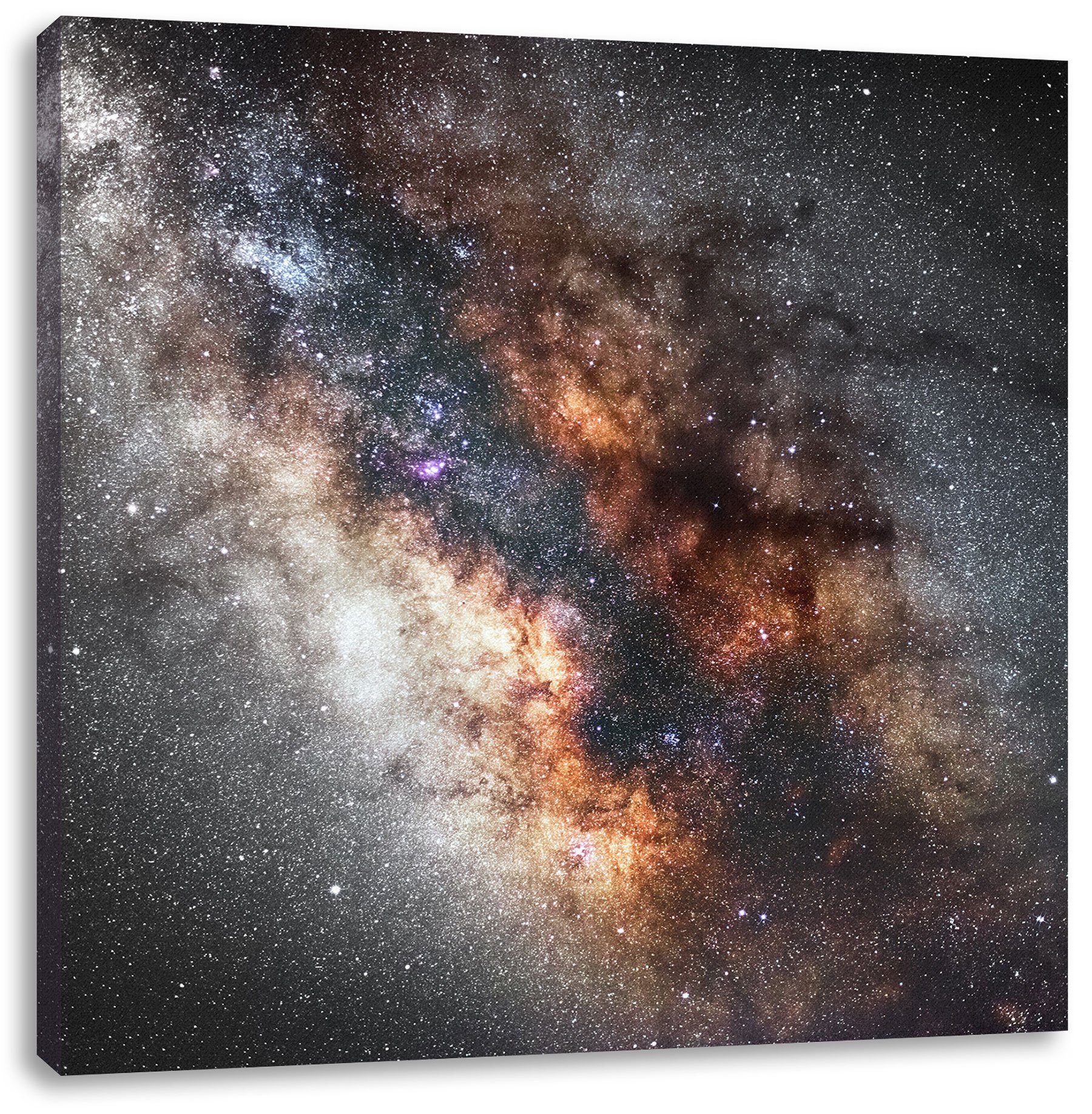 (1 Leinwandbild der der Zackenaufhänger Zentrum Milchstraße, Leinwandbild bespannt, fertig inkl. Pixxprint St), Milchstraße Zentrum