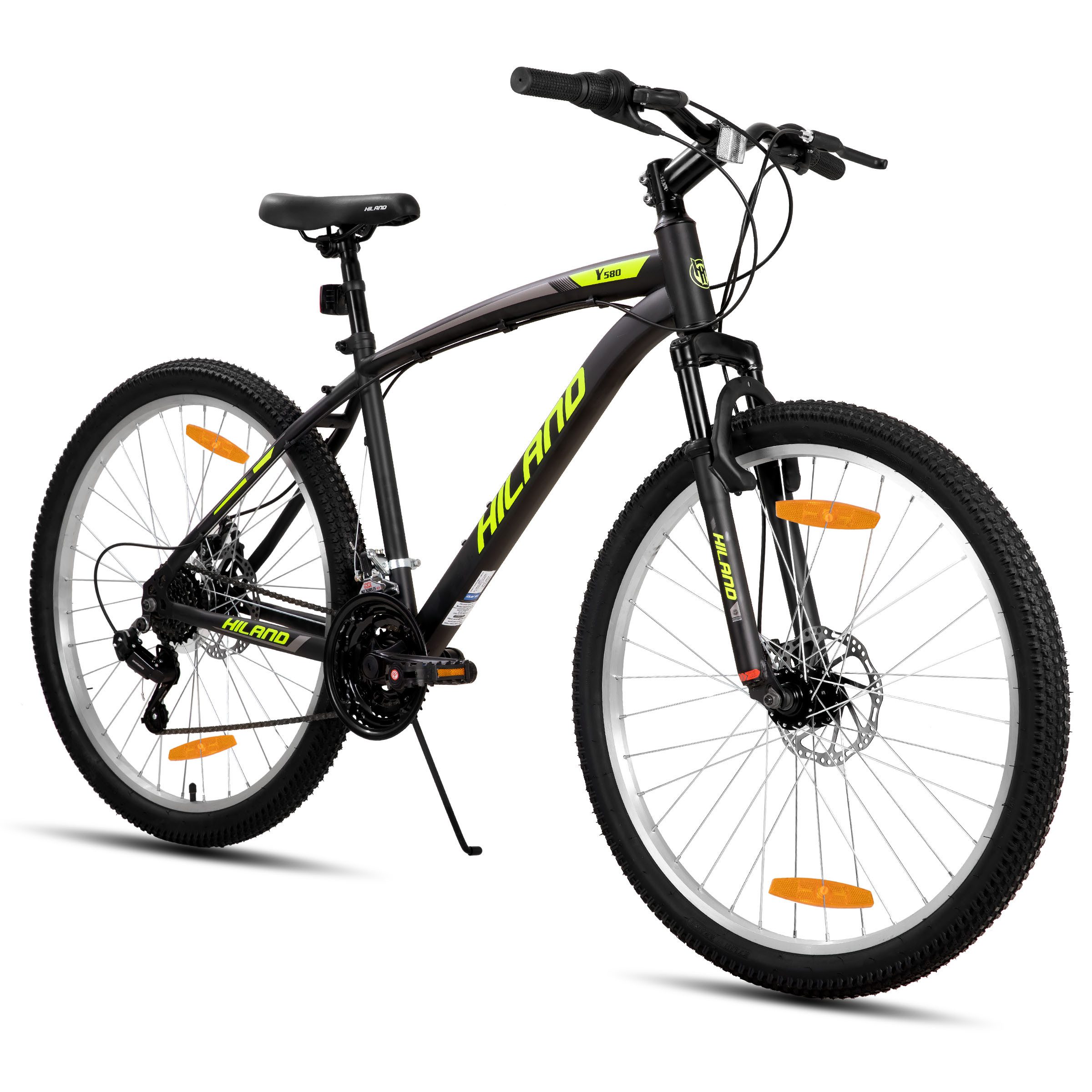 HILAND Mountainbike 26/27,5 Zoll MTB für Männer, Frauen, Student, Fahrräder für Gelände, Mit 18 Gang, Doppelte Scheibenbremsen, Federgabel, Fender