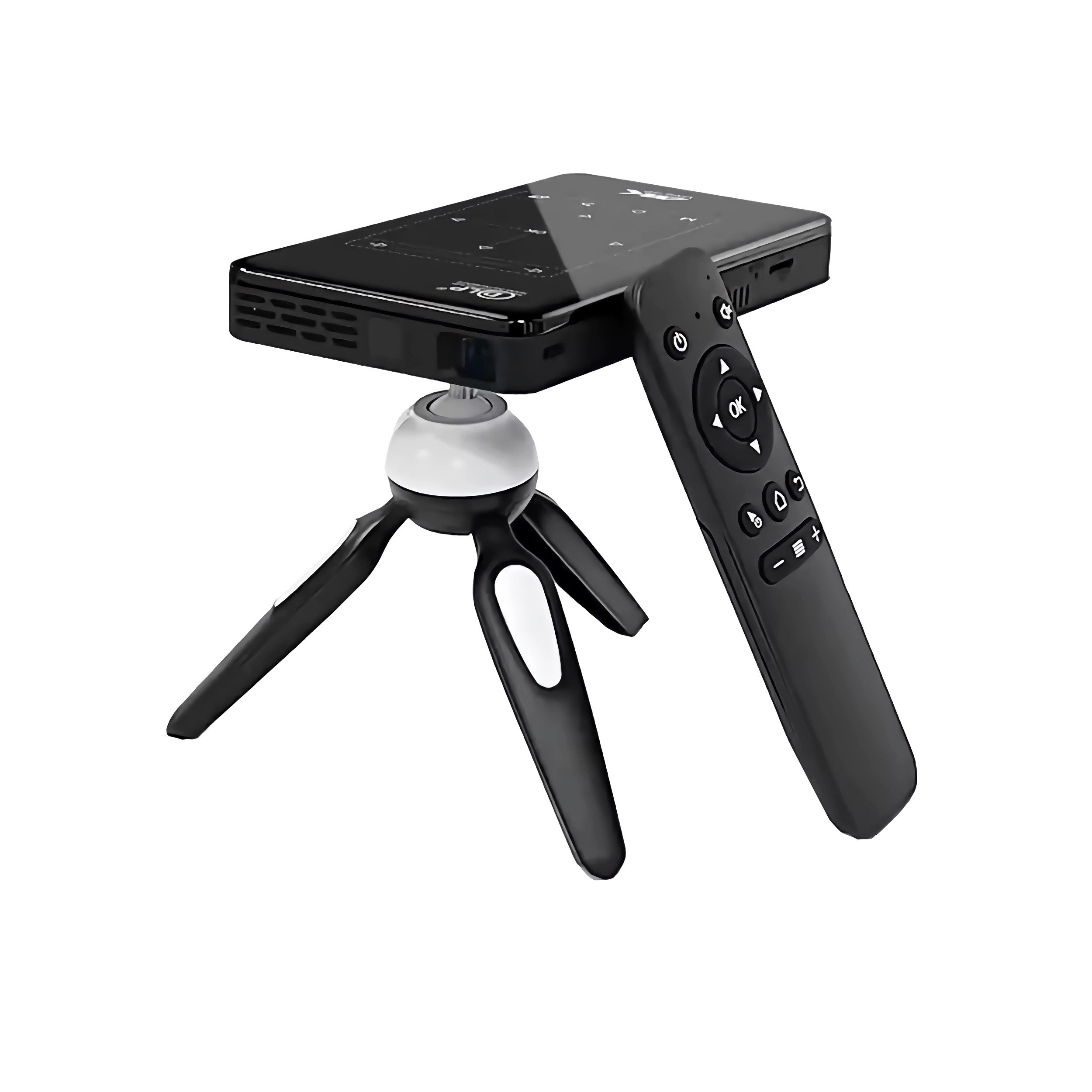 Bolwins Q13D DLP Mini Beamer für Heimkino mit Android WLAN HDMI 4K Decoder DLP-Beamer (65 lm, 500:1, 3840 × 2160 Pixel px, DLP-Projektion, Android 9.0, 4K-Decoding, WLAN, BT, Akku, 3D)