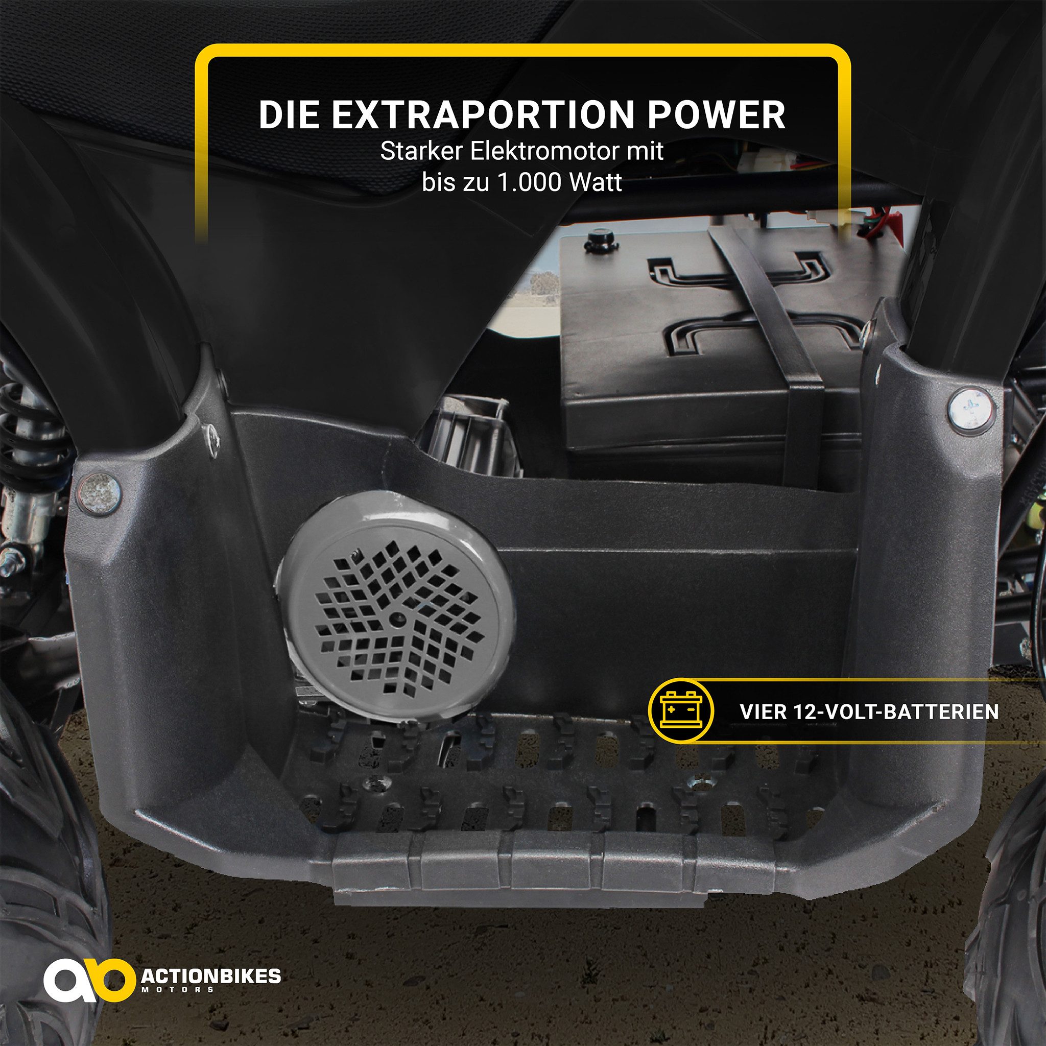 Actionbikes Motors Electric Kids Quad S8 1000 W 48 V, Load capacity 80 kg, (1-piece), Midi Quad - Safety Touch - Disc brake - up to 20 km/h