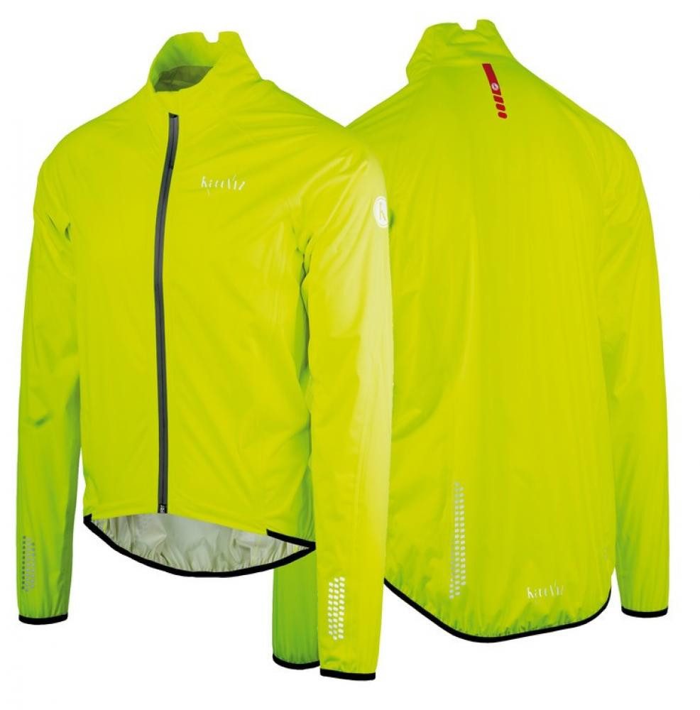 WOWOW Warnweste Wowow Wasser-Wind-Regen Jacke De Muur gelb mit reflekt Oberflächen S