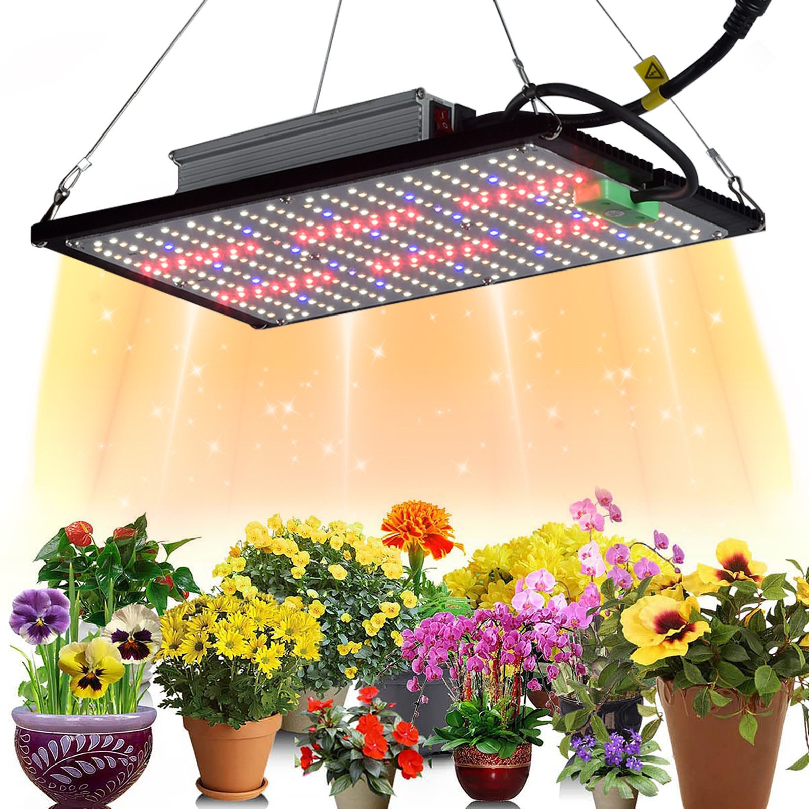 Rosnek Pflanzenlampe LED Pflanzenlampe Vollspektrum, 0–10 V dimmbar, Rot-/Blaumodus, Pflanzenbeleuchtung für Growzelt & Gewächshaus, gleichmäßiges Licht