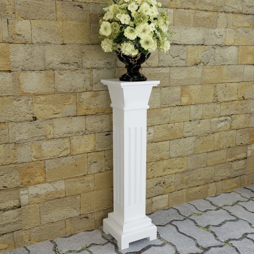 vidaXL Blumenständer Säulen-Pflanzenständer Klassischer Stil Quadratisch MDF (1 St) Weiß
