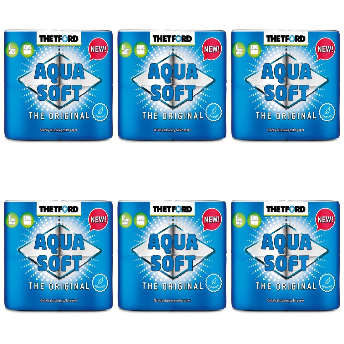 THETFORD Туалетная бумага 6 x Thetford Aqua Soft Туалетная бумага WC Papier Campingtoilette 4 (6-St)
