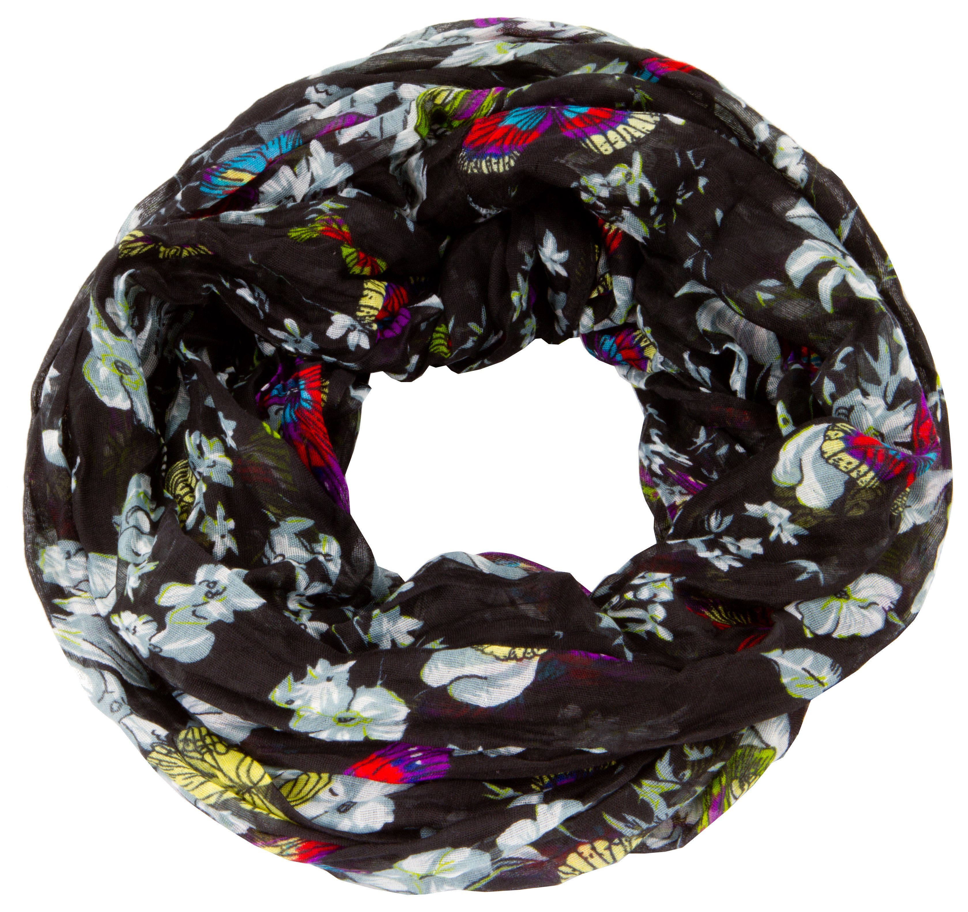 AvaMia Modeschal 3999-Butterfly Loop Schal Schlauchschal mit Schmetterlinge günstig online kaufen