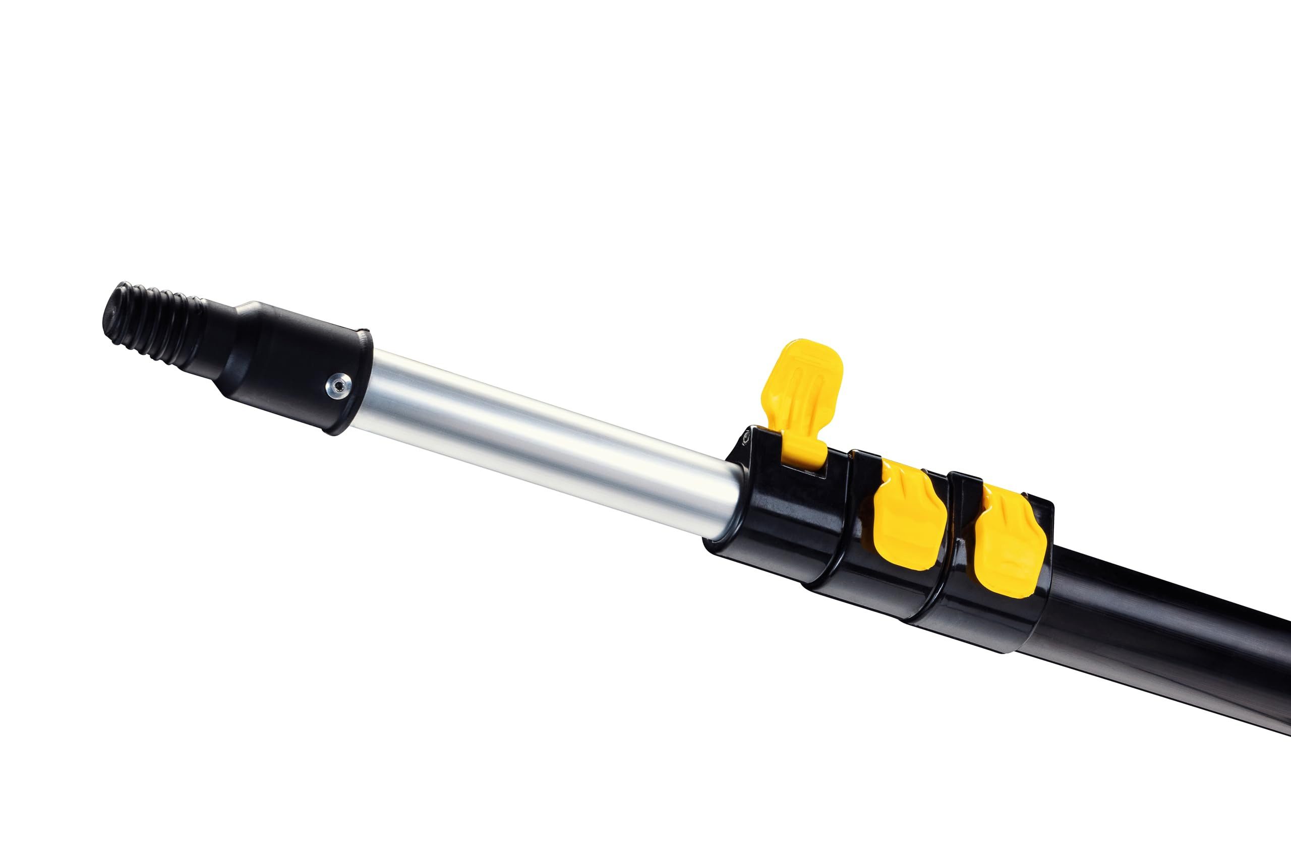 Neustanlo Straßenbesen Eckbesen 2.0 mit Teleskopstange 119-410 cm für Haus & Garten, Schnellspannsystem, ergonomische Soft-Touch Handgriffe