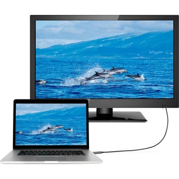 SpeaKa Professional hybrides USB-C™ DisplayPort™ 1.2 HDMI-Kabel, TPE-Mantel