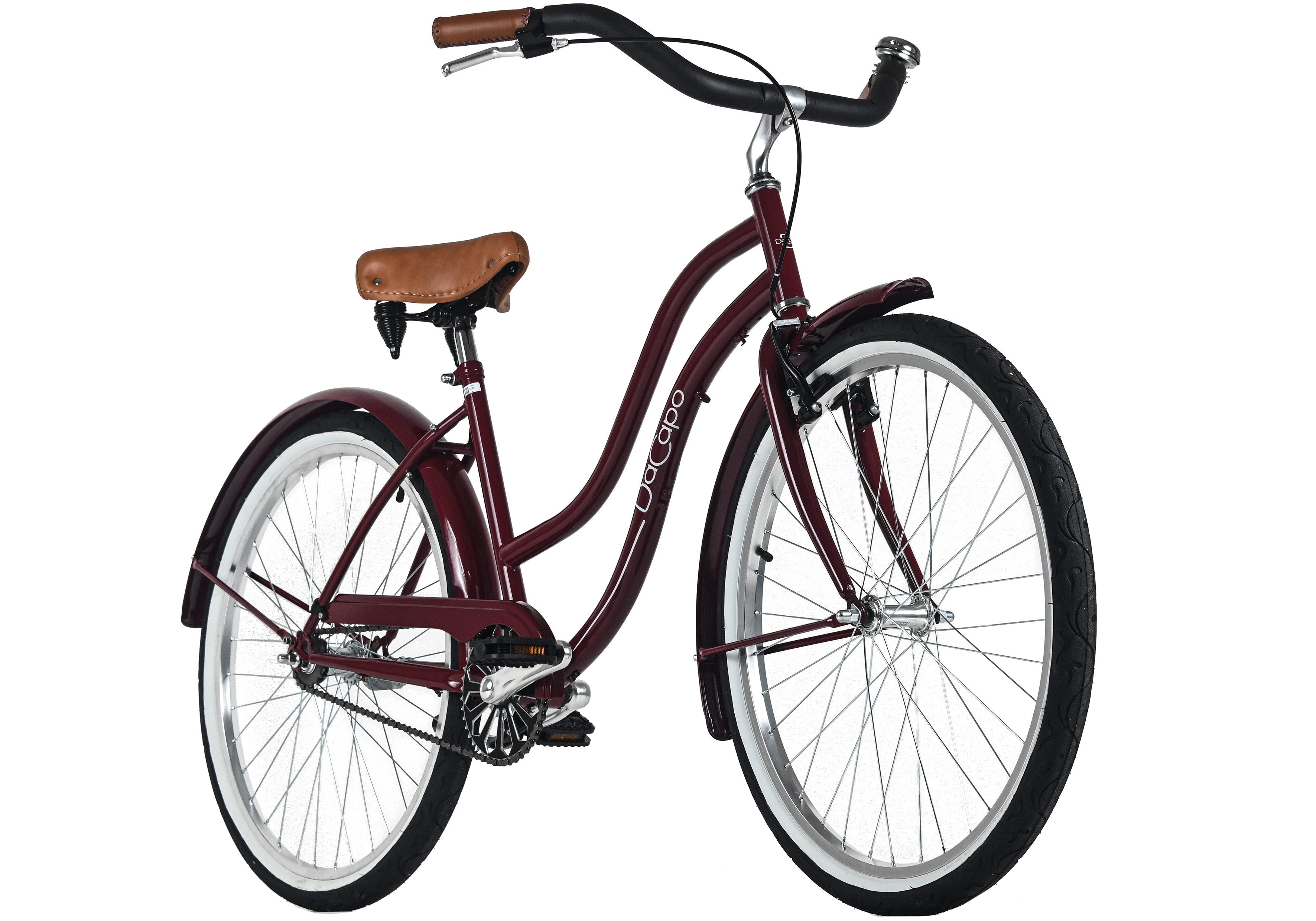 Dacapo Cruiser Beachcruiser Damen 26" Beach Rot 1 Gang RH 46 cm, 1 Gang, ohne Schaltung