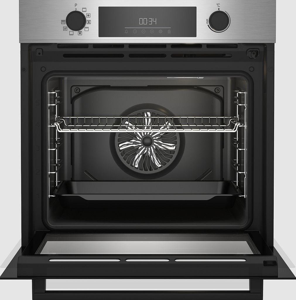 BEKO Backofen Pyrolyse Edelstahl Kindersicherung Elektroniksteuerung BBIE113N1XMP, mit Nachrüstbar