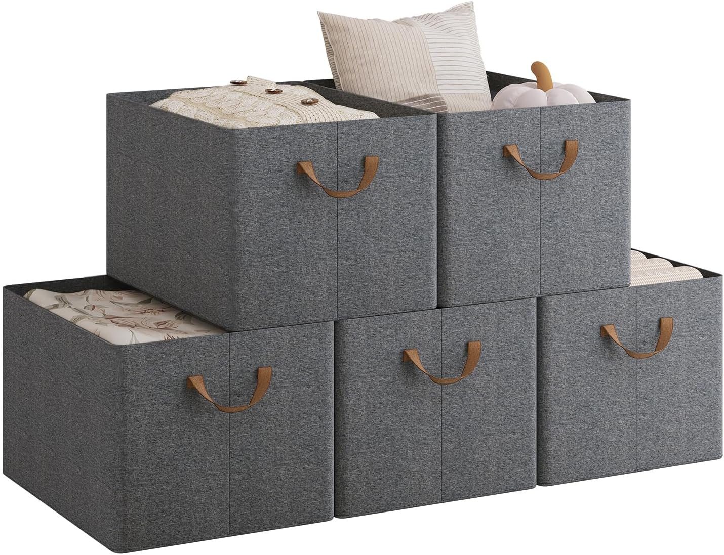 Woltu Aufbewahrungsbox (5 St), Aufbewahrungswürfel Stoff, mit Griffen, falt günstig online kaufen