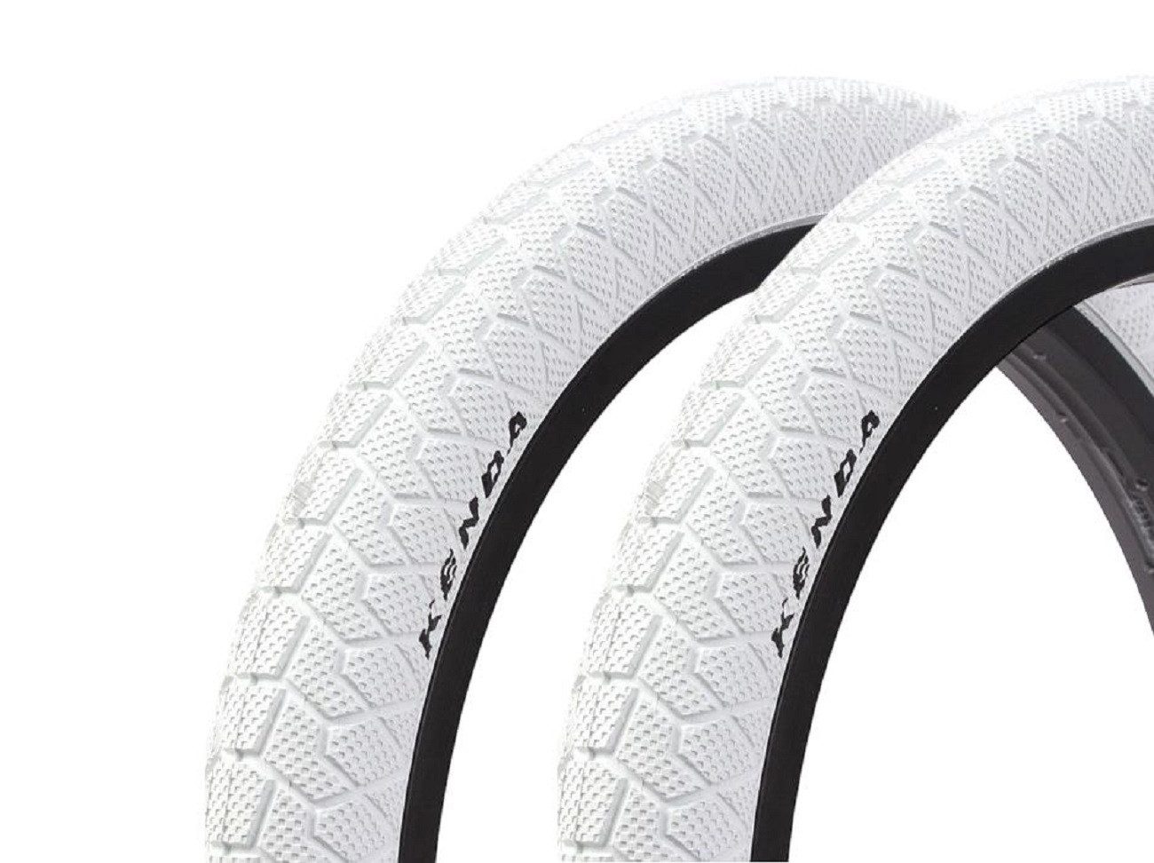 KHEbikes Fahrradreifen BMX Reifen Set Kenda 20 Zoll x 1,95 Weiß Drahtreifen, BMX KHEbikes