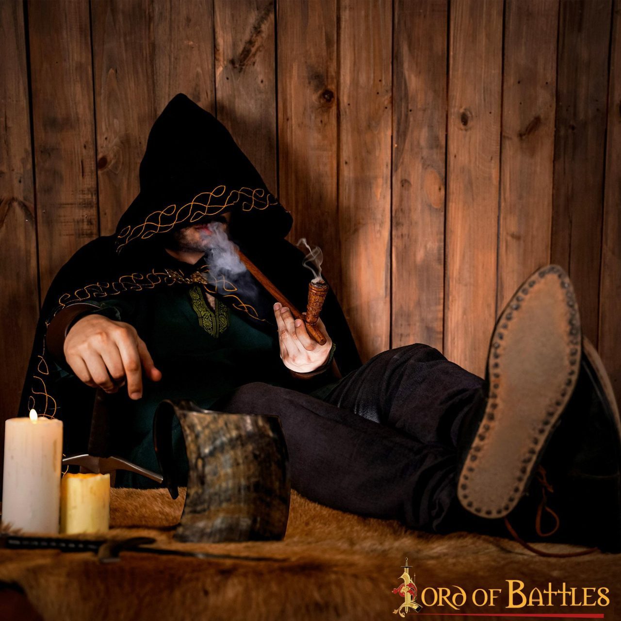 Lord Of Battles Handpfeife Tabakpfeife aus Holz "Adventurer of the West"