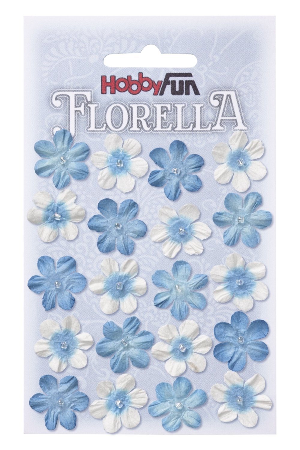 HobbyFun Dekofigur FLORELLA-Blüten blau, 2 B Maulbeer-Papier, cm, aus