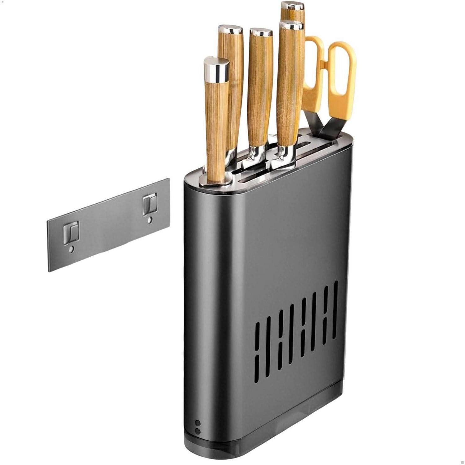 LuxusKollektion Messerblock Messerblock Wand Leer Anthrazit Grau
