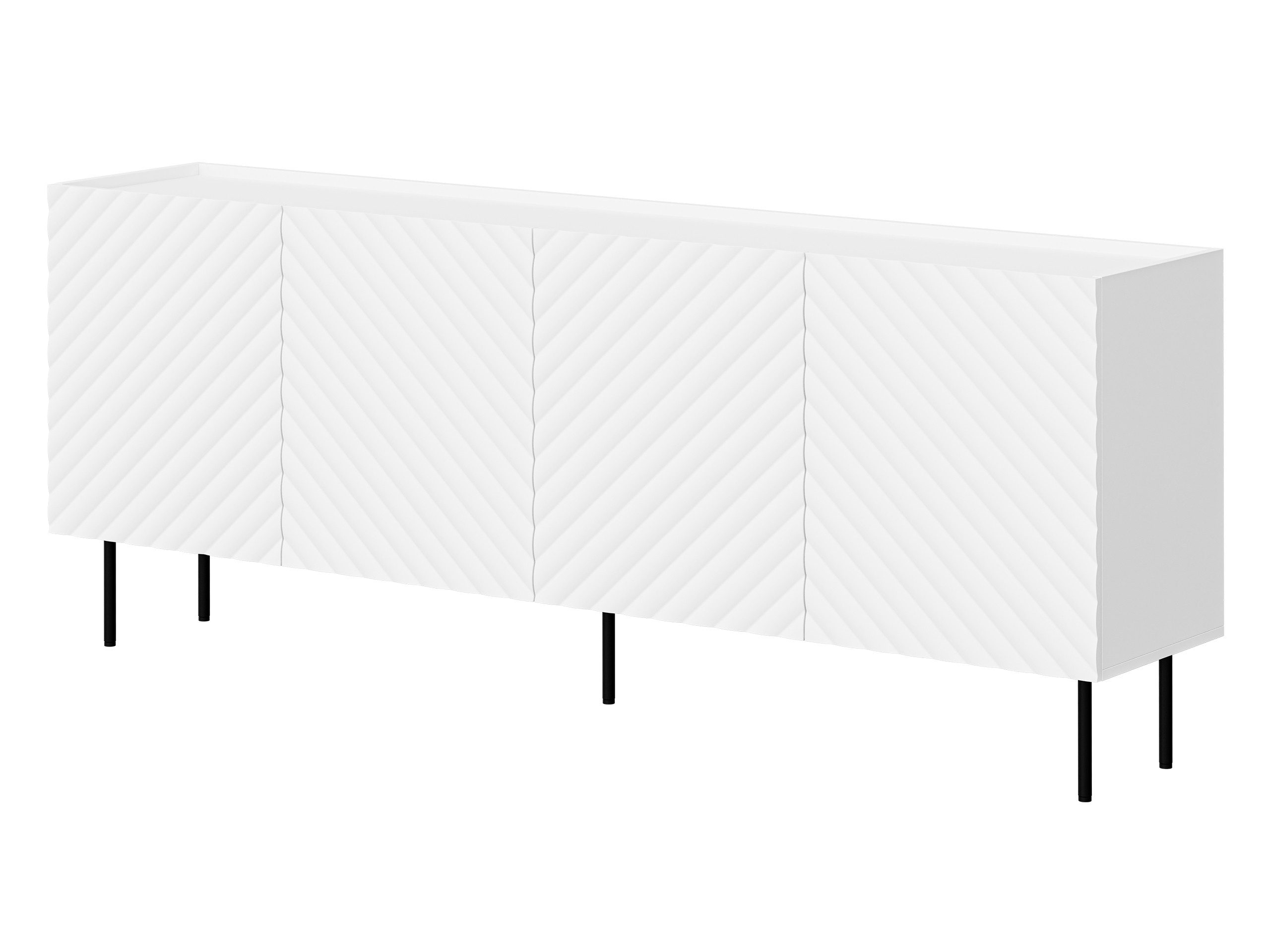 MIRJAN24 Kommode Lucca 200 4D (mit vier Drehtüren), Füße aus Stahl