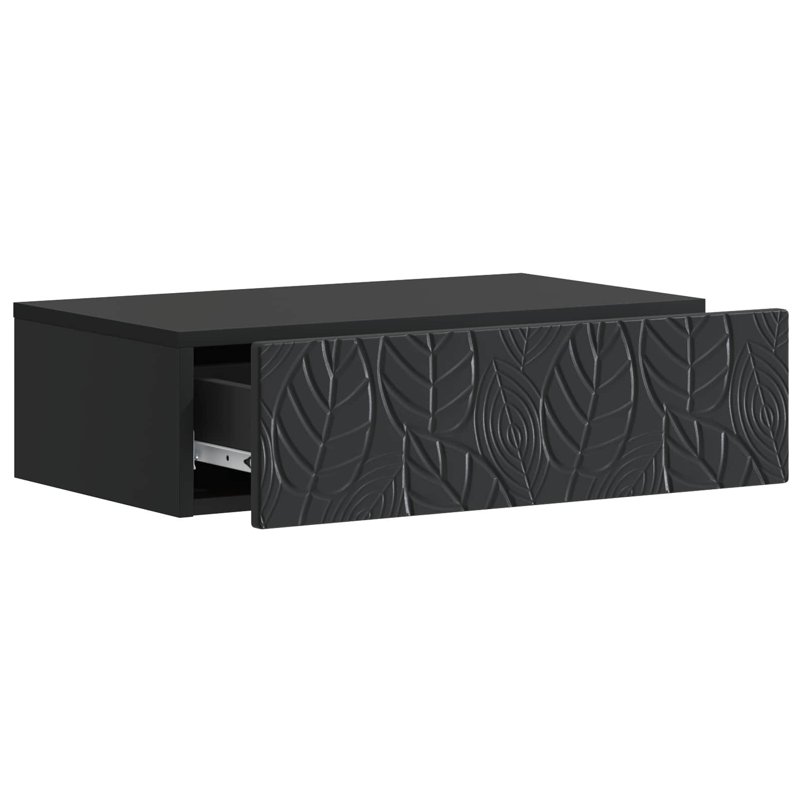 vidaXL Schranksystem Wandmontierter Beistelltisch Schwarz 87,5 x 34,5 x 17 cm (1-St)