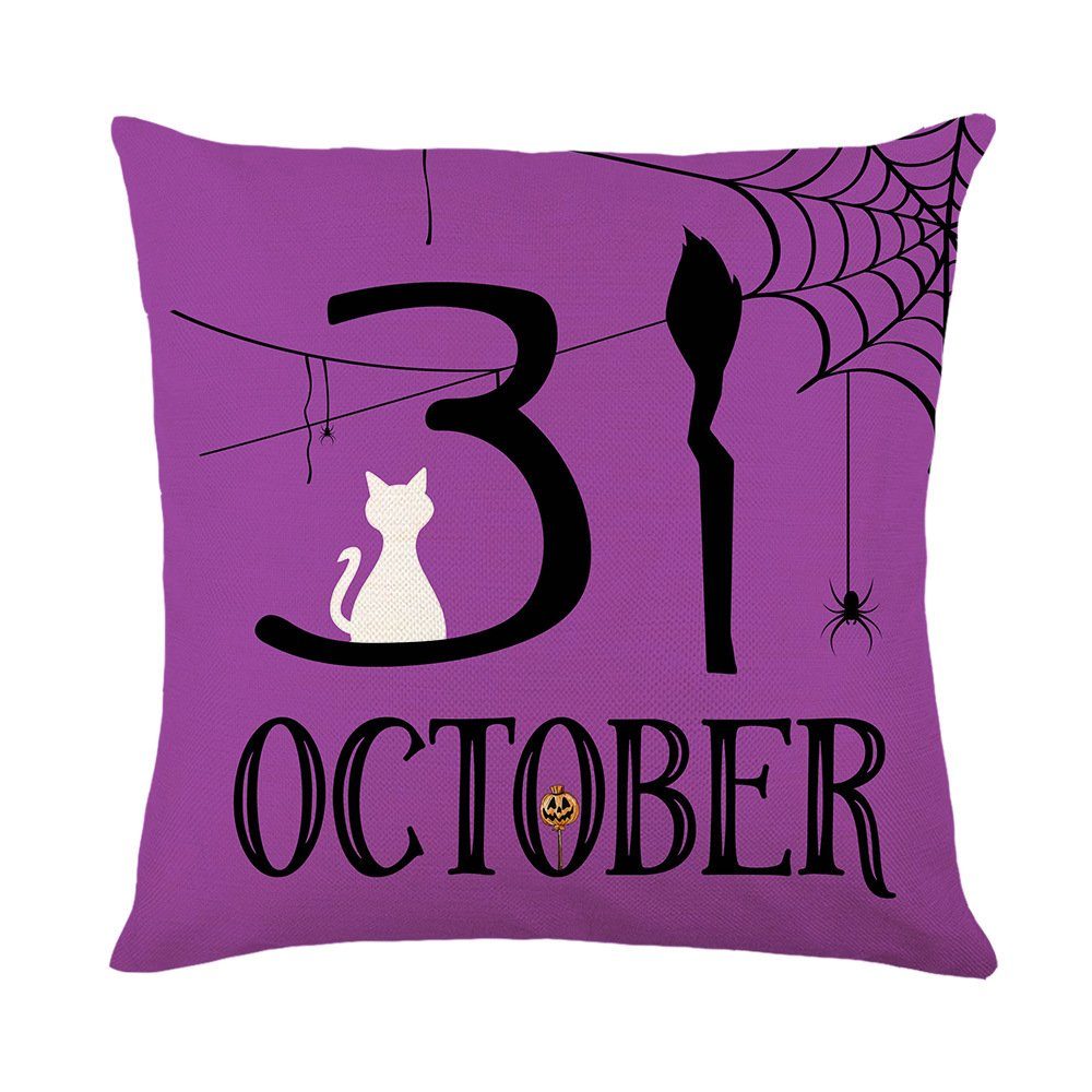 Kissenbezug Halloween lila Kissenbezug,Spaß schrullig gedruckt Kissenbezug 45×45cm, Rouemi Lila-D | Kissenbezüge