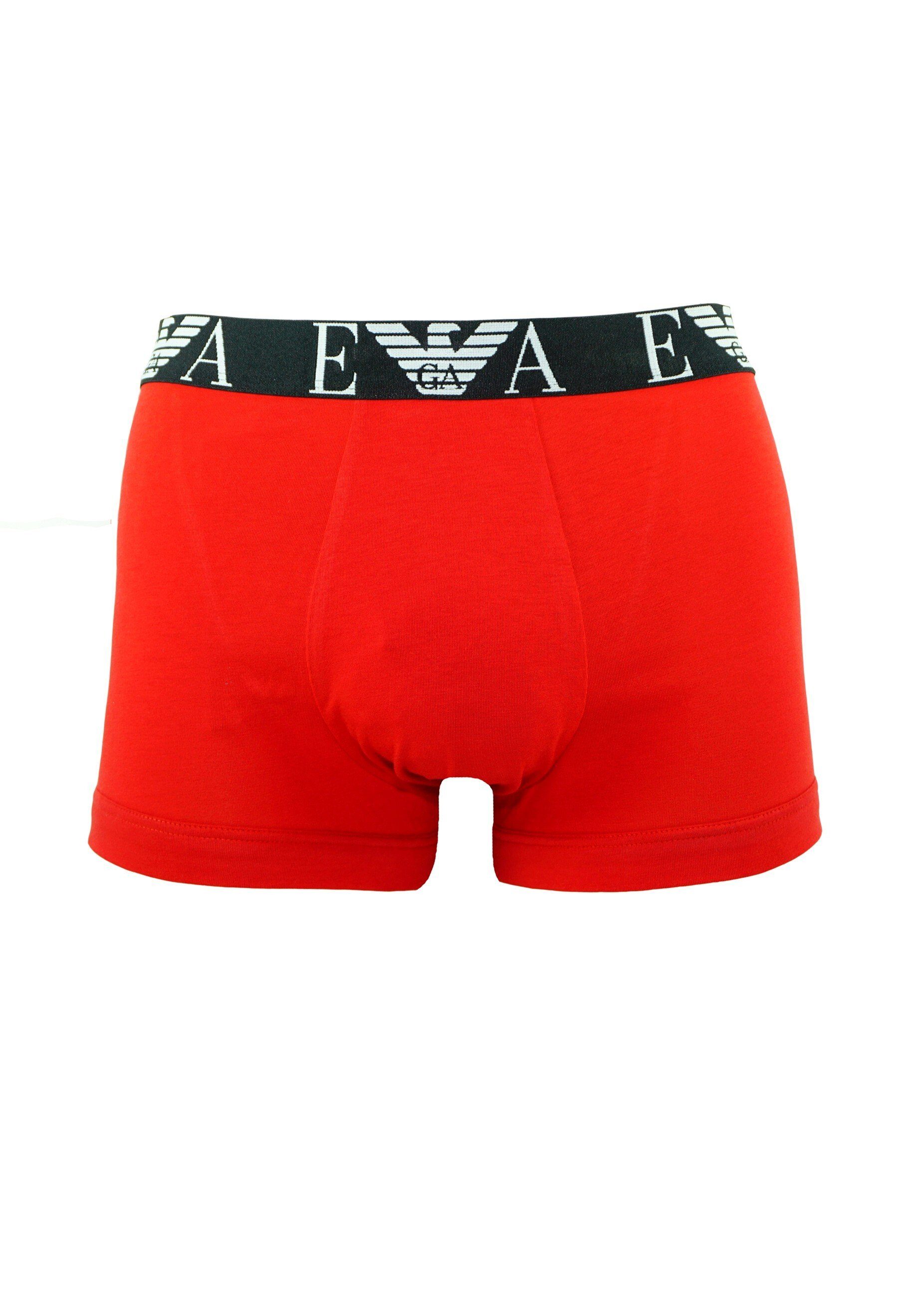(3-St) Pack Trunks Shorts Rot/Grau/Schwarz Armani Emporio 3 Knit Boxershorts