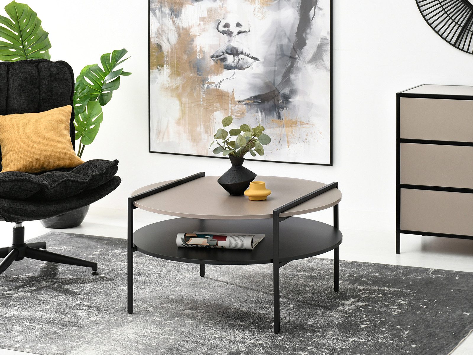 Compleo Couchtisch mit Regale, Moderne Kaffeetisch, günstig online kaufen
