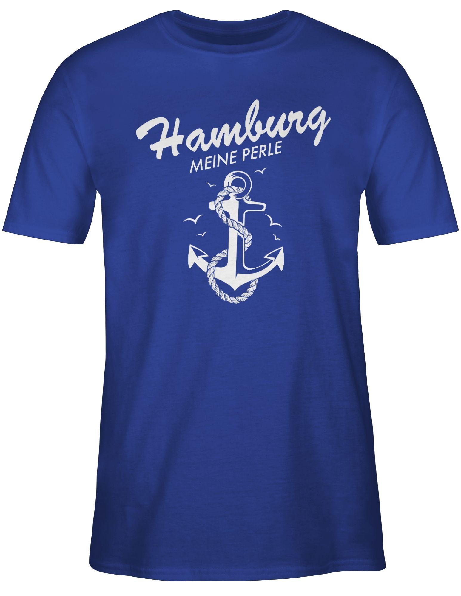 Shirtracer T-Shirt Hamburg - 02 Stadt und Royalblau Perle meine Outfit City