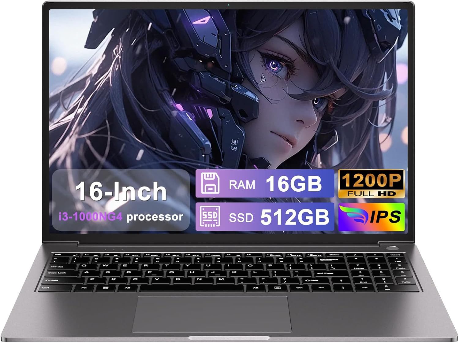 bvate 16-Zoll-Laptop 16 GB RAM 512 GB SSD FHD-Display Core i3 180° Notebook (35 cm/16 Zoll, Core i3, Core i3)