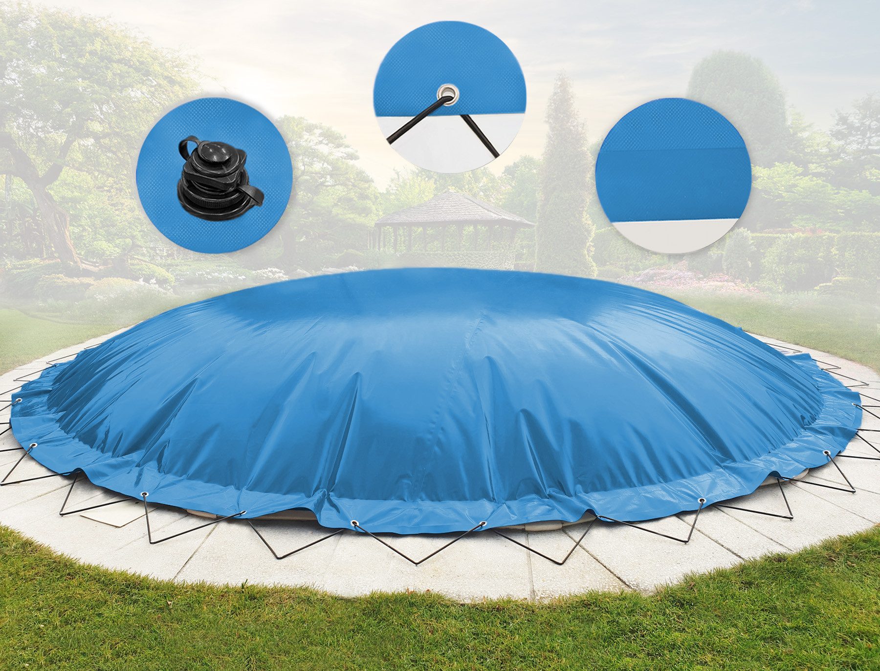 AirDeluxe Pool-Abdeckplane (Profi-Qualität) Runde aufblasbare Poolplanen/Sc günstig online kaufen