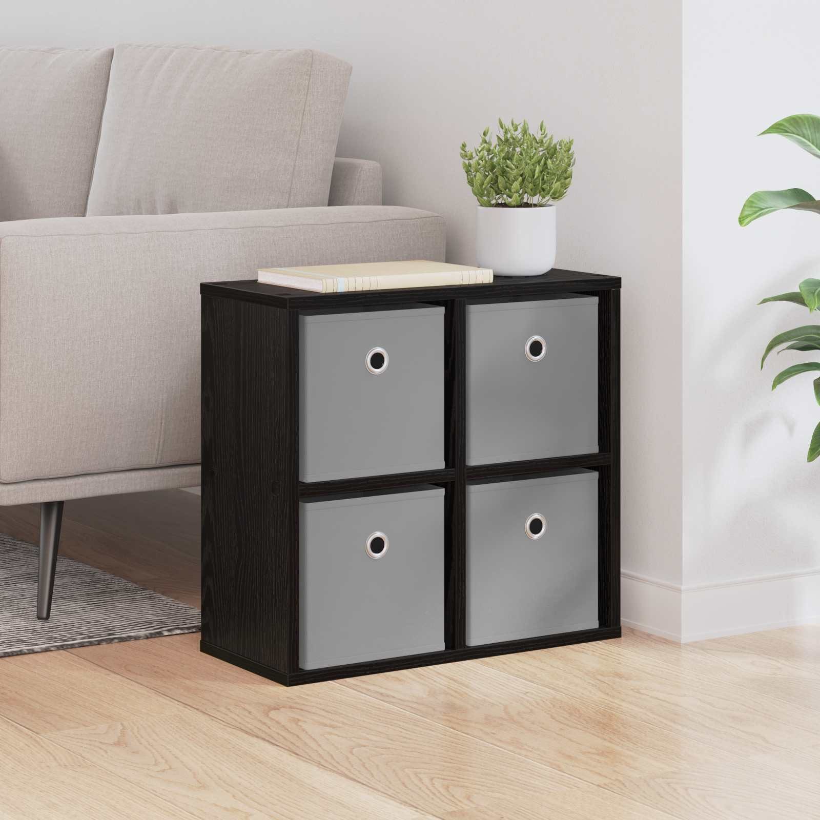 vidaXL Sideboard vidaXL Sideboard Schwarz Eichen-Optik 49,5 x 22 x 47 cm