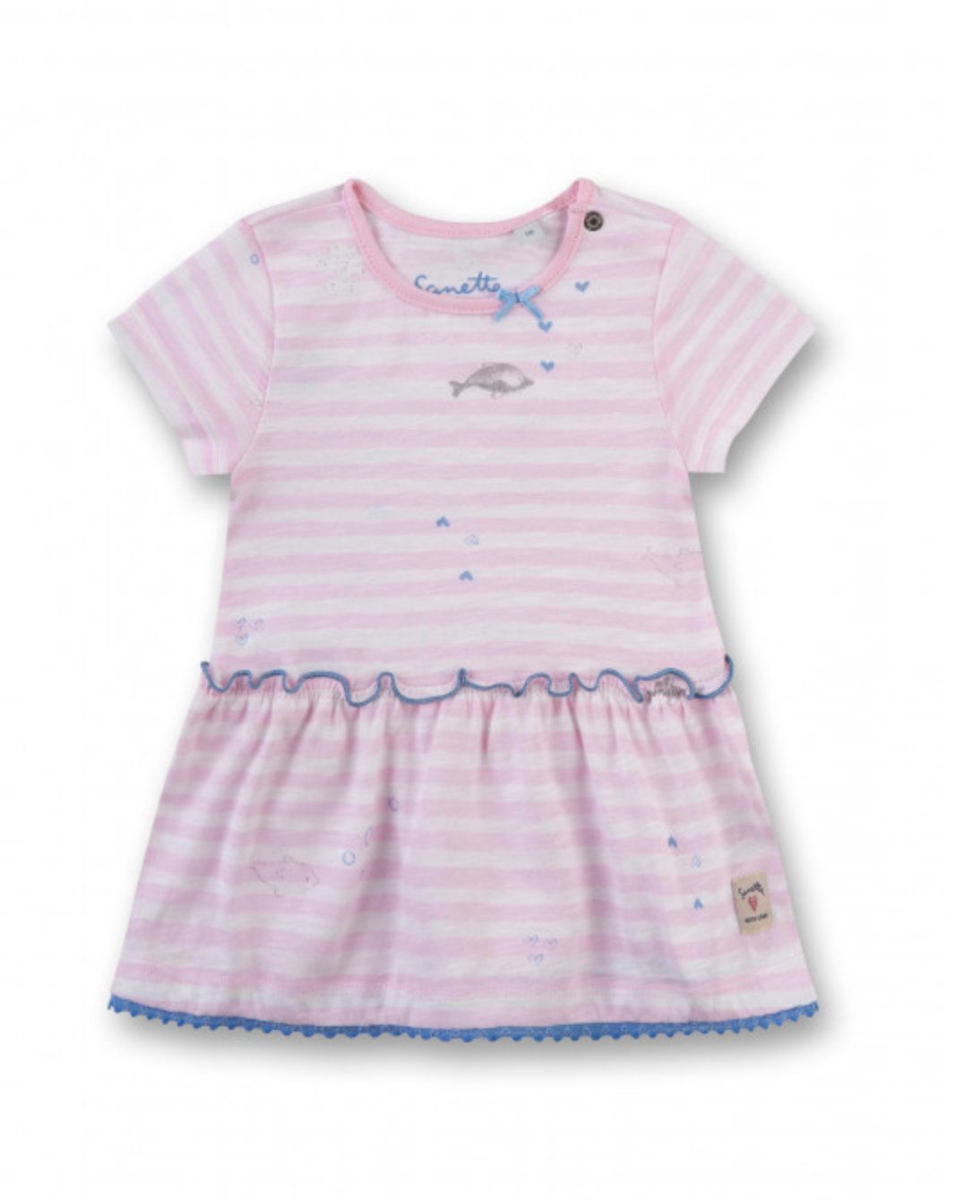 Sanetta Jerseykleid Baby Kleid mit Streifen und Rüschen aus Bio-Baumwolle