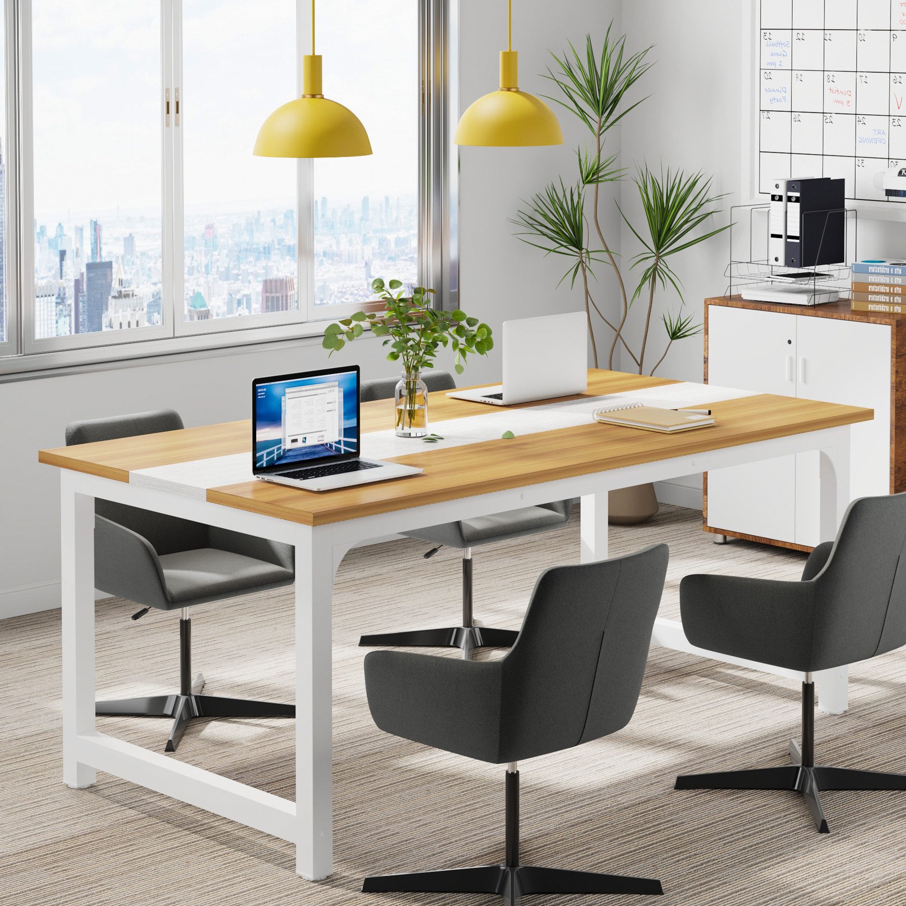 Tribesigns Computertisch Schreibtisch Moderner Computertisch, 160 x 80 cm großer Bürotisch, 160 x 80 cm