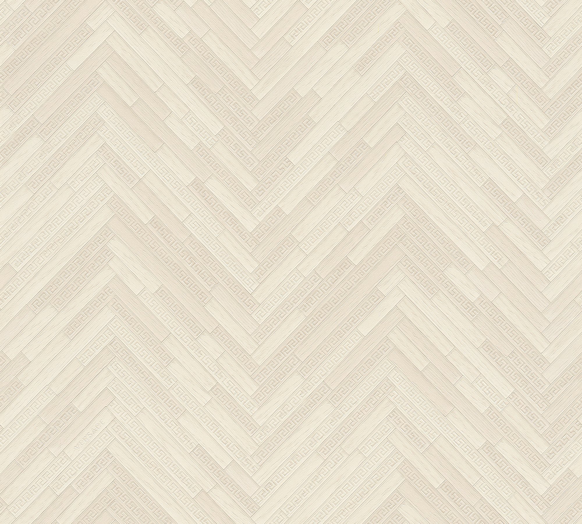 Vliestapete Versace wallpaper Versace 4, Tapete in Holzoptik, creme, beige 370515