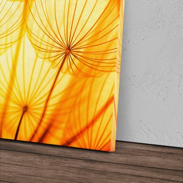 Sinus Art Leinwandbild 120x80cm Wandbild auf Leinwand Makrofotografie Pusteblume Gelb Nahaufn, (1 St)