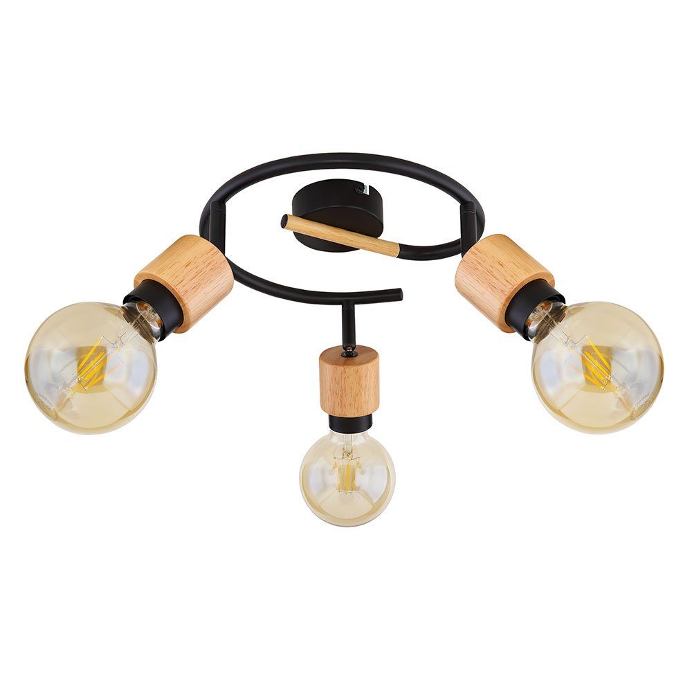 GLOBO LIGHTING Deckenspot, Leuchtmittel nicht inklusive, Spotleuchte Deckenstrahler Esszimmerlampe beweglich Holz hell