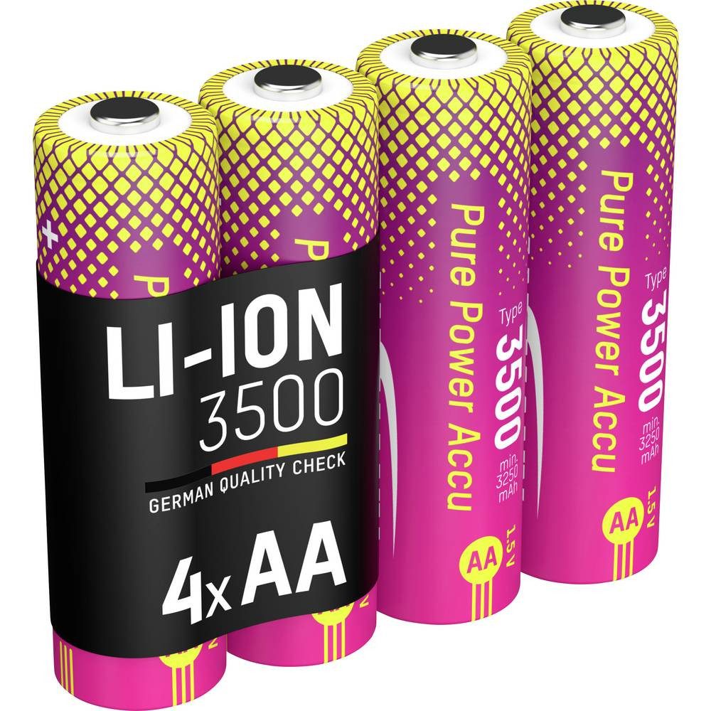 ANSMANN AG Li-Ion Akku Mignon AA Typ 3500 (min. 3200 mAh) Akku-Set Li-Ion 3250 Akku