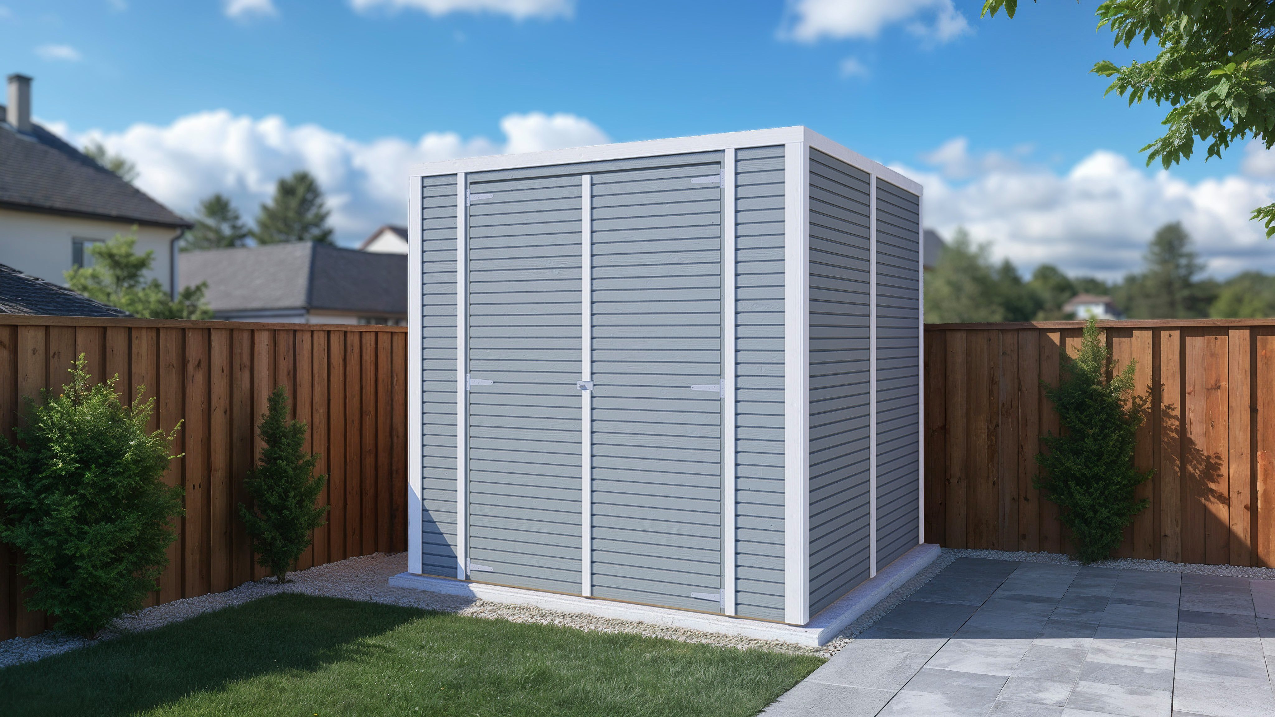 BERTILO Gerätehaus Box 3, in verschiedenen Farben, BxT: 207,2x211,4 cm, Hohe Doppeltür, hohe Wände – mehr Raum