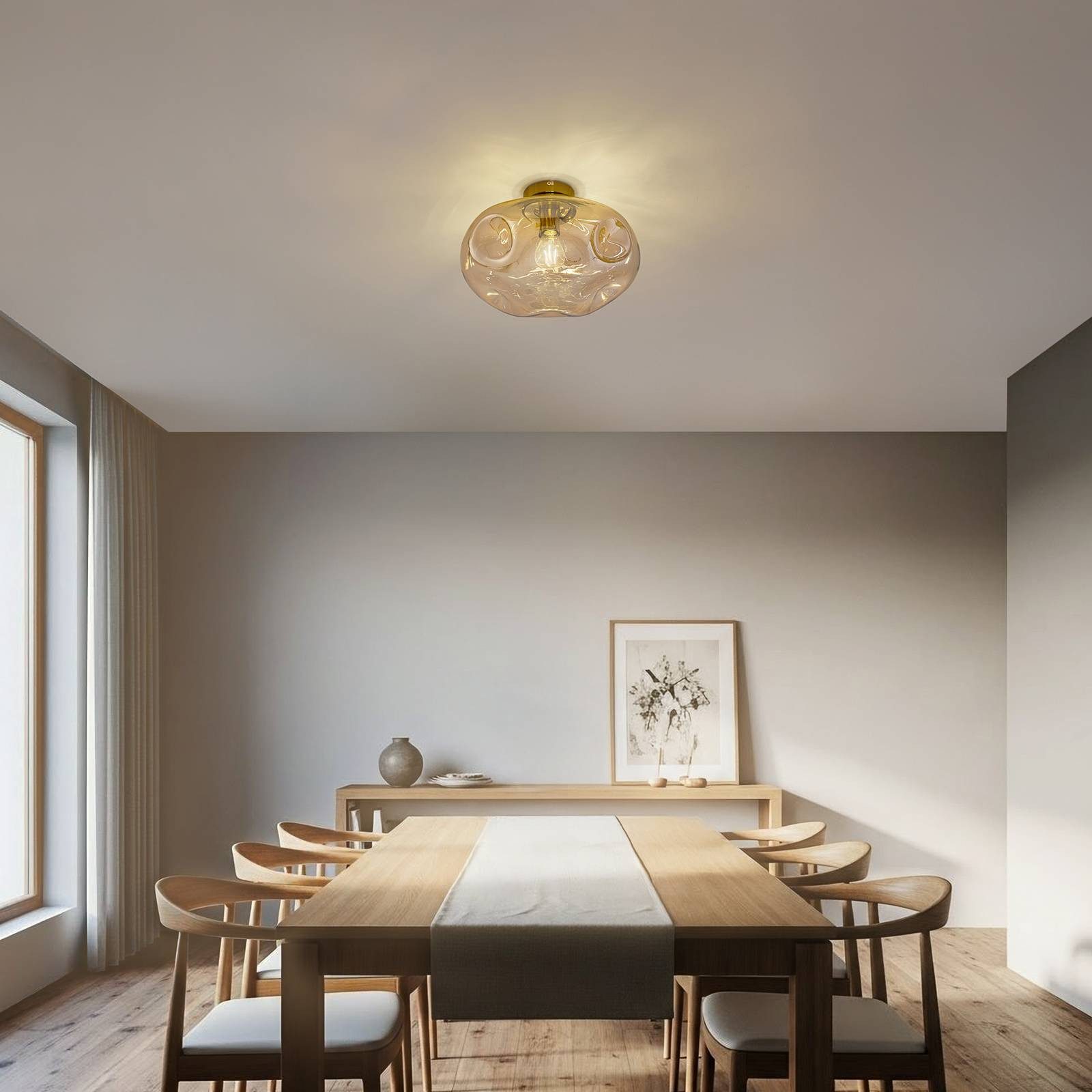 Lindby Deckenleuchten Lelia, Metall, Creme IP20, 1 x 15 W LED