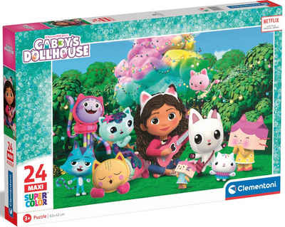 Clementoni® Puzzle Supercolor, Maxi Gabby's Puppenhaus - mit 24 Maxi-Teilen, 24 Puzzleteile, Made in Europe; FSC® - schützt Wald - weltweit