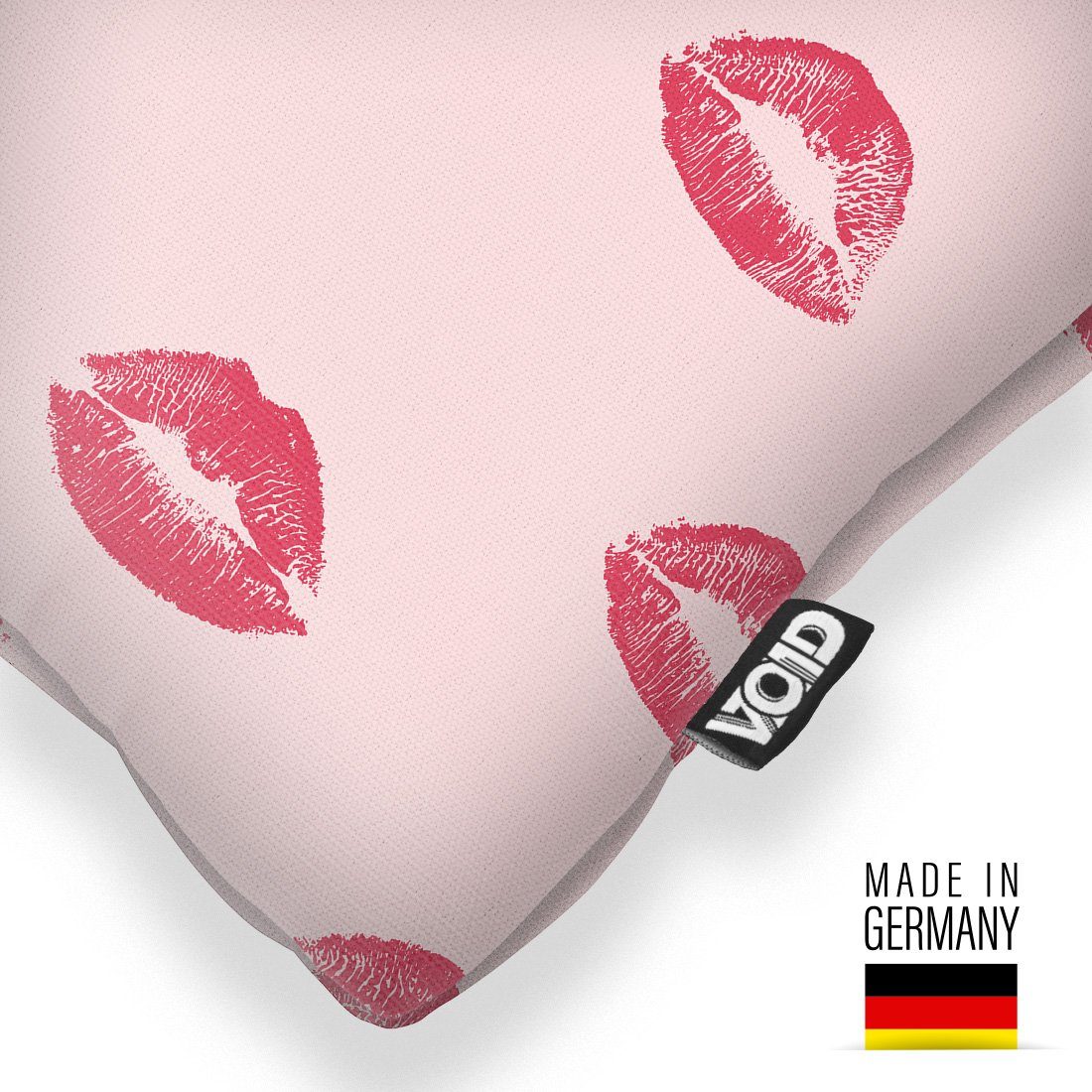 Kissenbezug, VOID (1 Sofa-Kissen Sexy Mädchen Deko Stück), Kosmetik Lippenstift Date Valentinstag Studio Kuss Date Pink Schminken Dekoration Lippen Liebe