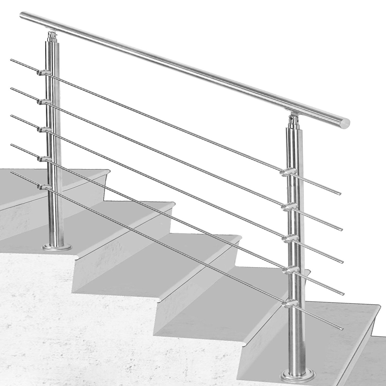 Clanmacy Treppengeländer Geländer Edelstahl Handlauf 80-180cm günstig online kaufen