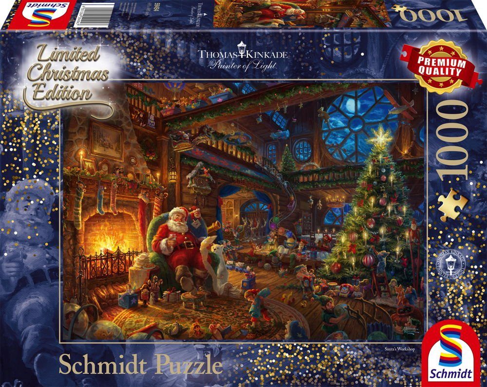 Schmidt Spiele GmbH Puzzle »1000 Teile Schmidt Spiele Puzzle Thomas Kinkade  Der Weihnachtsmann und seine Wichtel 59494«, 1000 Puzzleteile