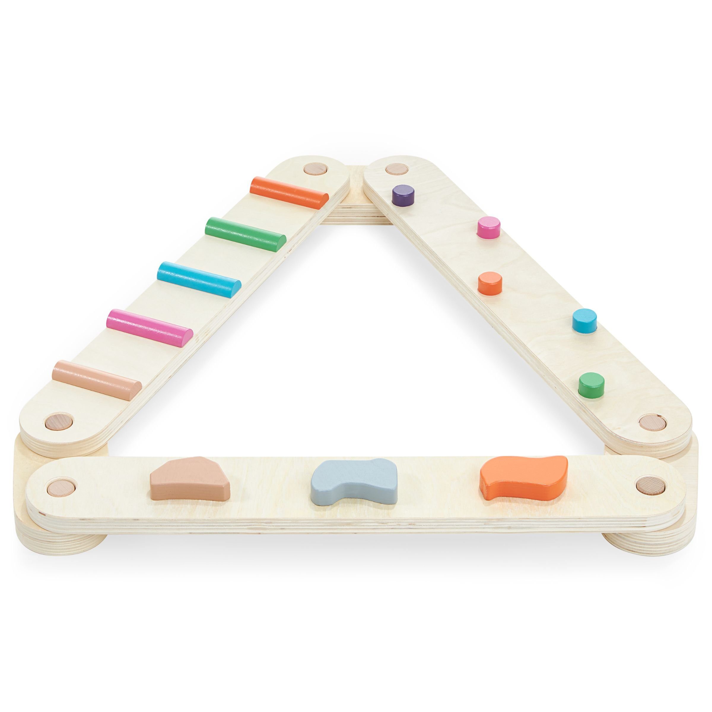 Mamabrum Balancetrainer Balancierstrecke aus Holz - Sinnespfad - 14 Elemente
