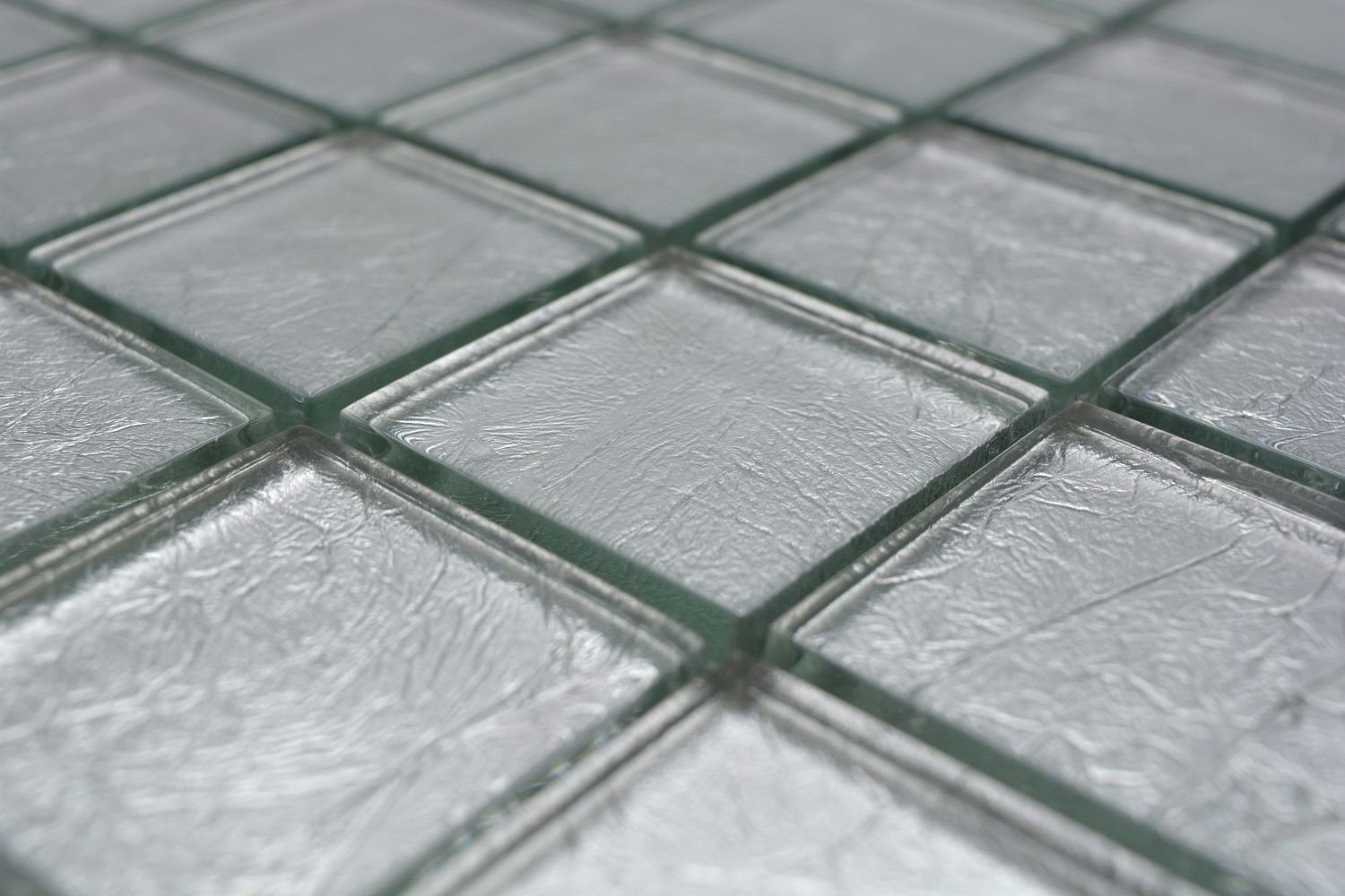 Mosaikfliesen silber Matten glänzend 10 Crystal Mosaikfliesen / Mosani Glasmosaik