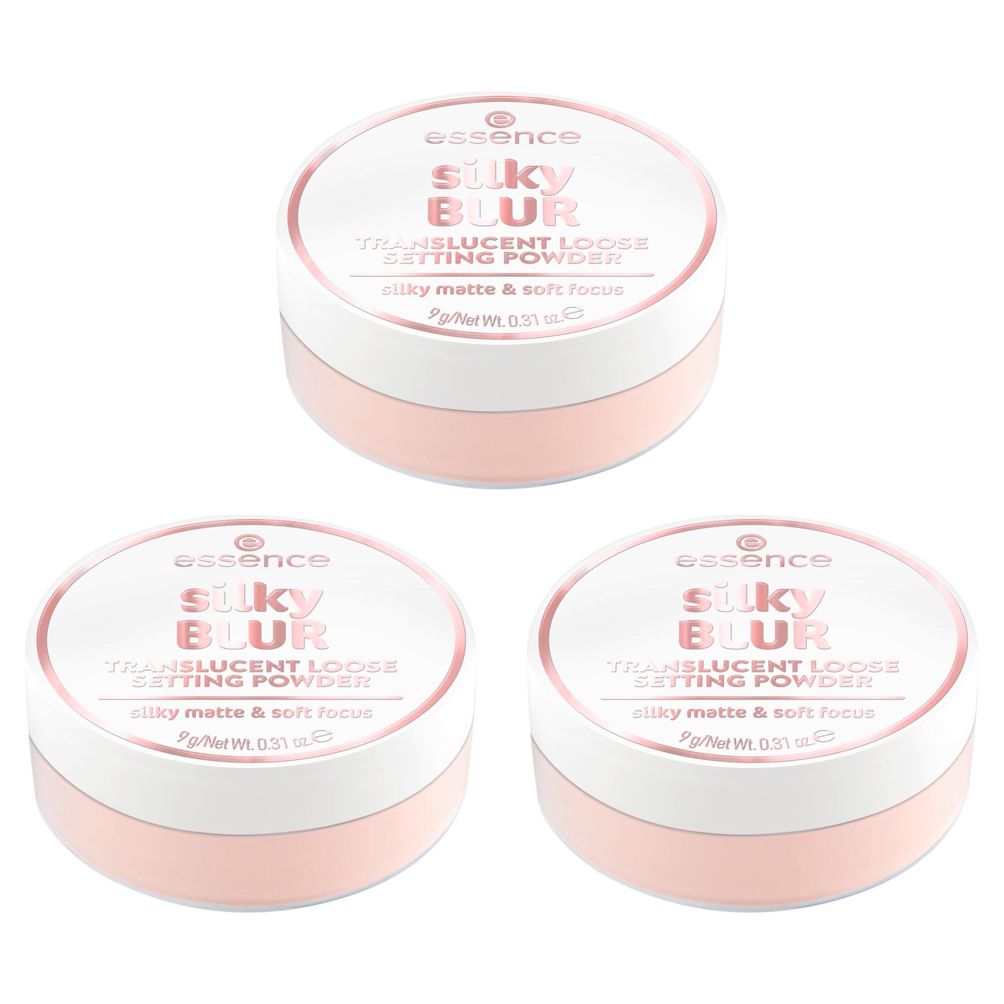 Essence Puder silky BLUR TRANSLUCENT LOOSE SETTING POWDER, 3-tlg.
