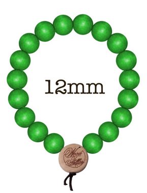 WOOD FELLAS Armband WOOD FELLAS Holz-Armband basic Schmuck Deluxe Pearl Bracelet mit Holzanhänger Neongrün